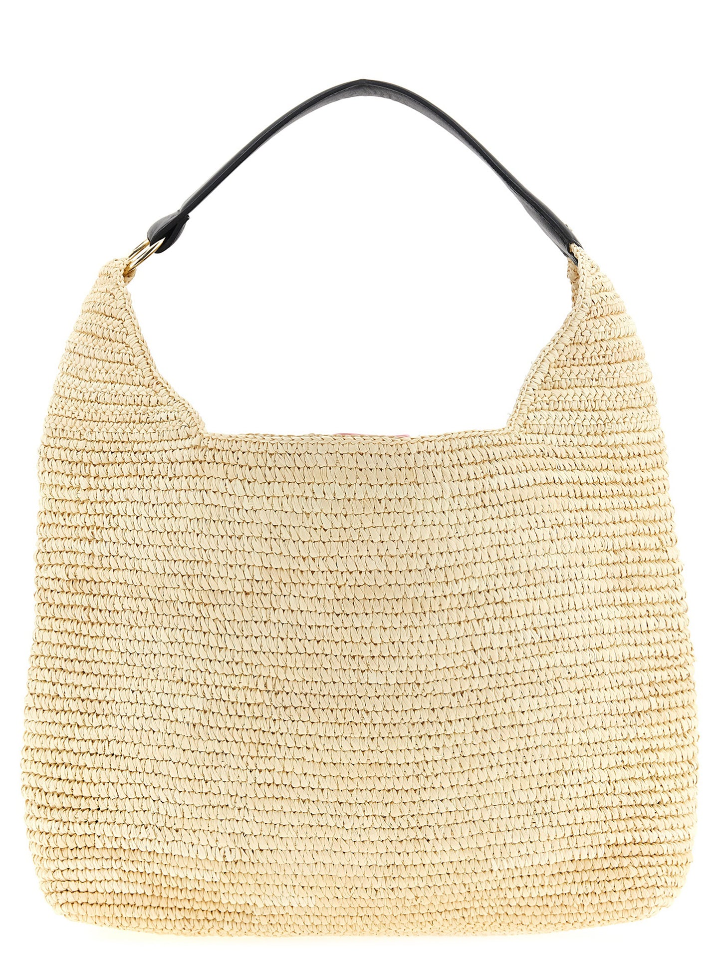 Beige Raffia Shoulder Bag
