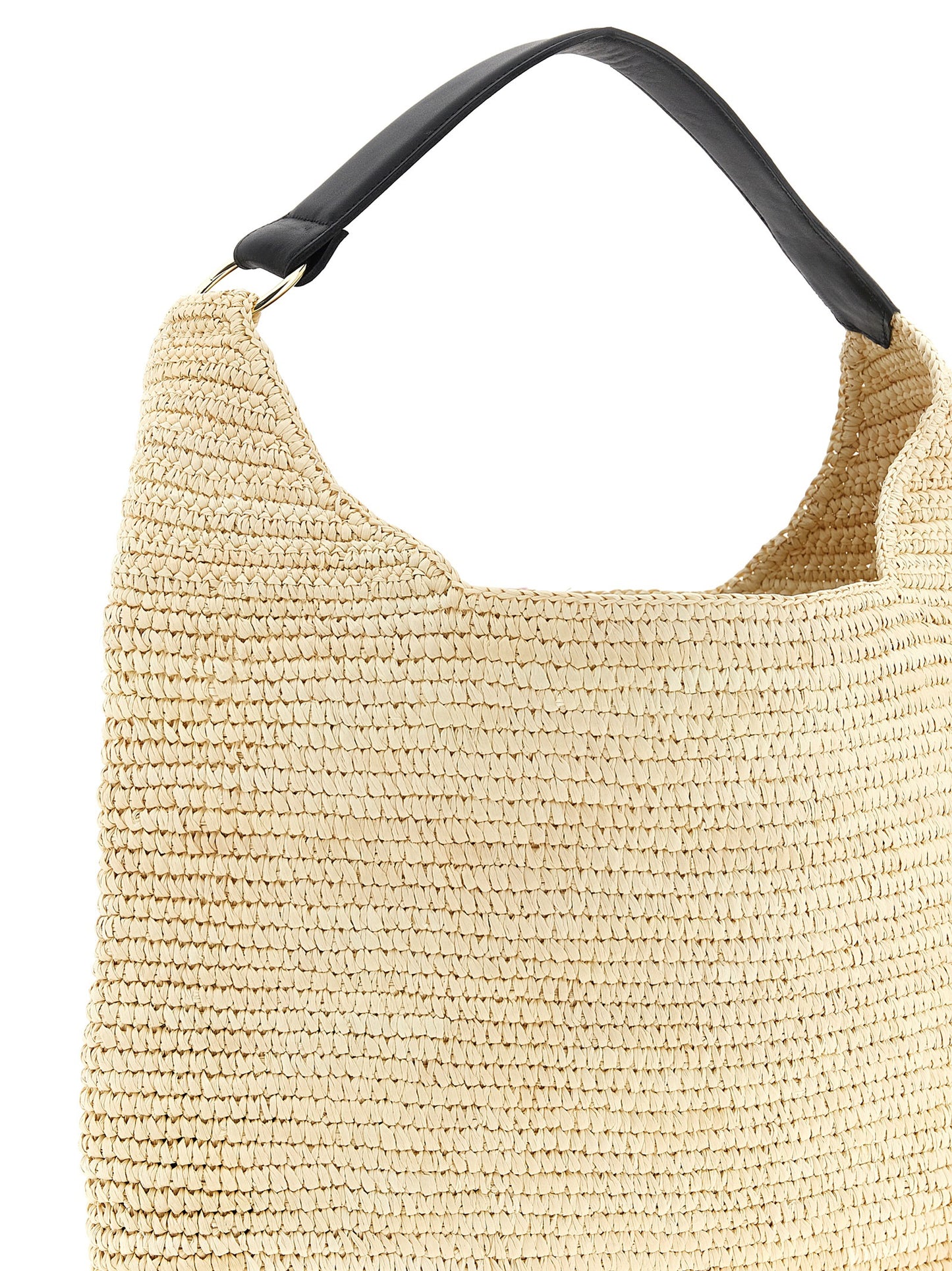 Beige Raffia Shoulder Bag