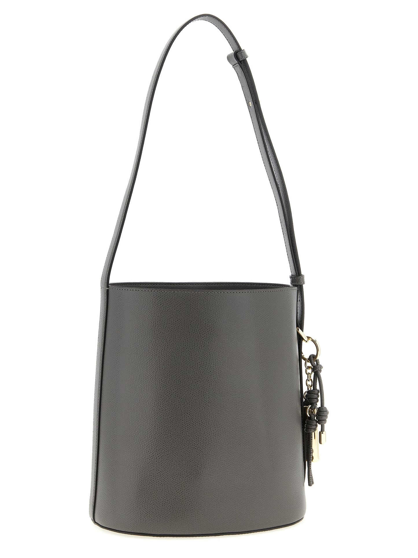 Gray Calfskin Shoulder Bag