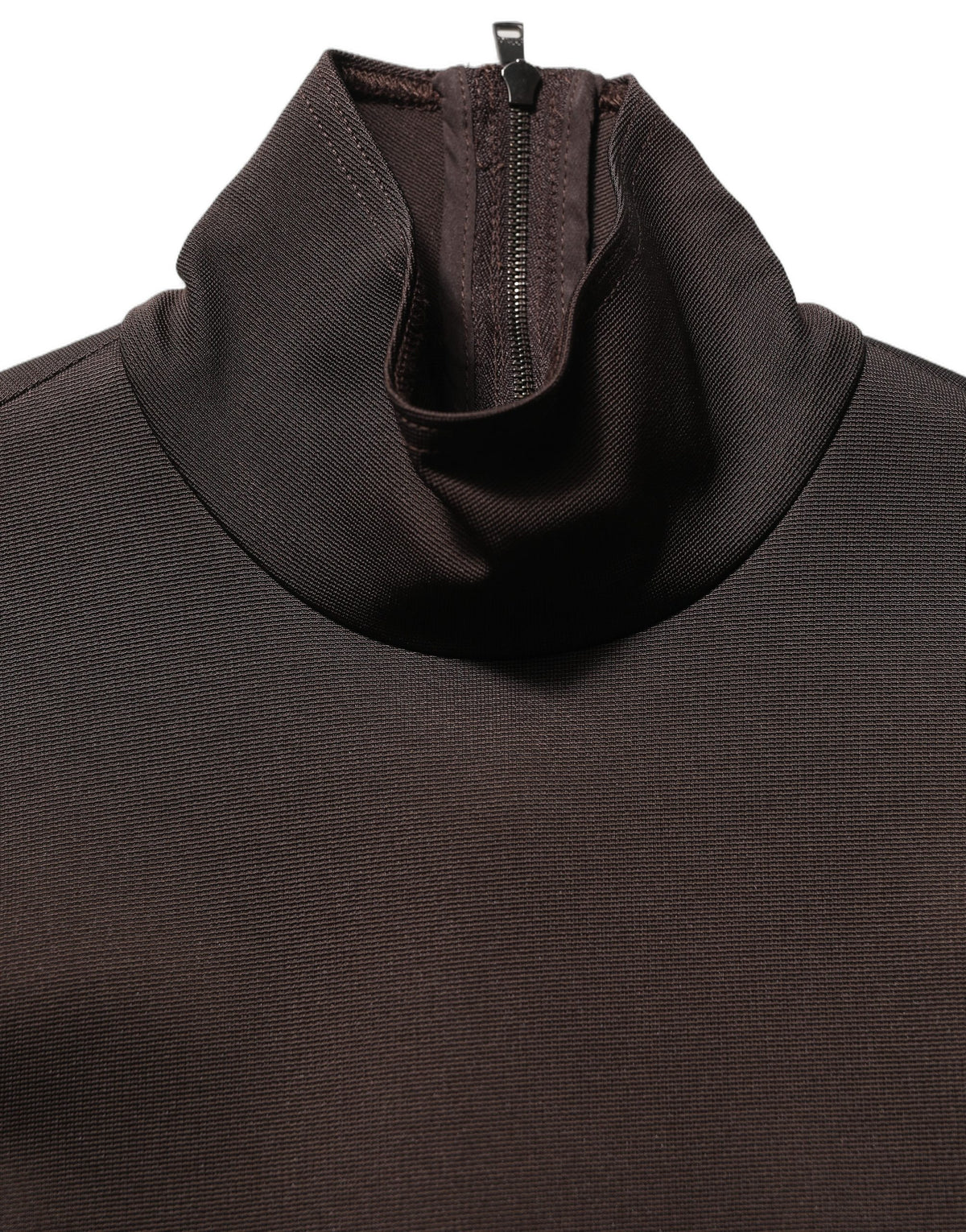 Brown Turtleneck Long Sleeves Blouse Top