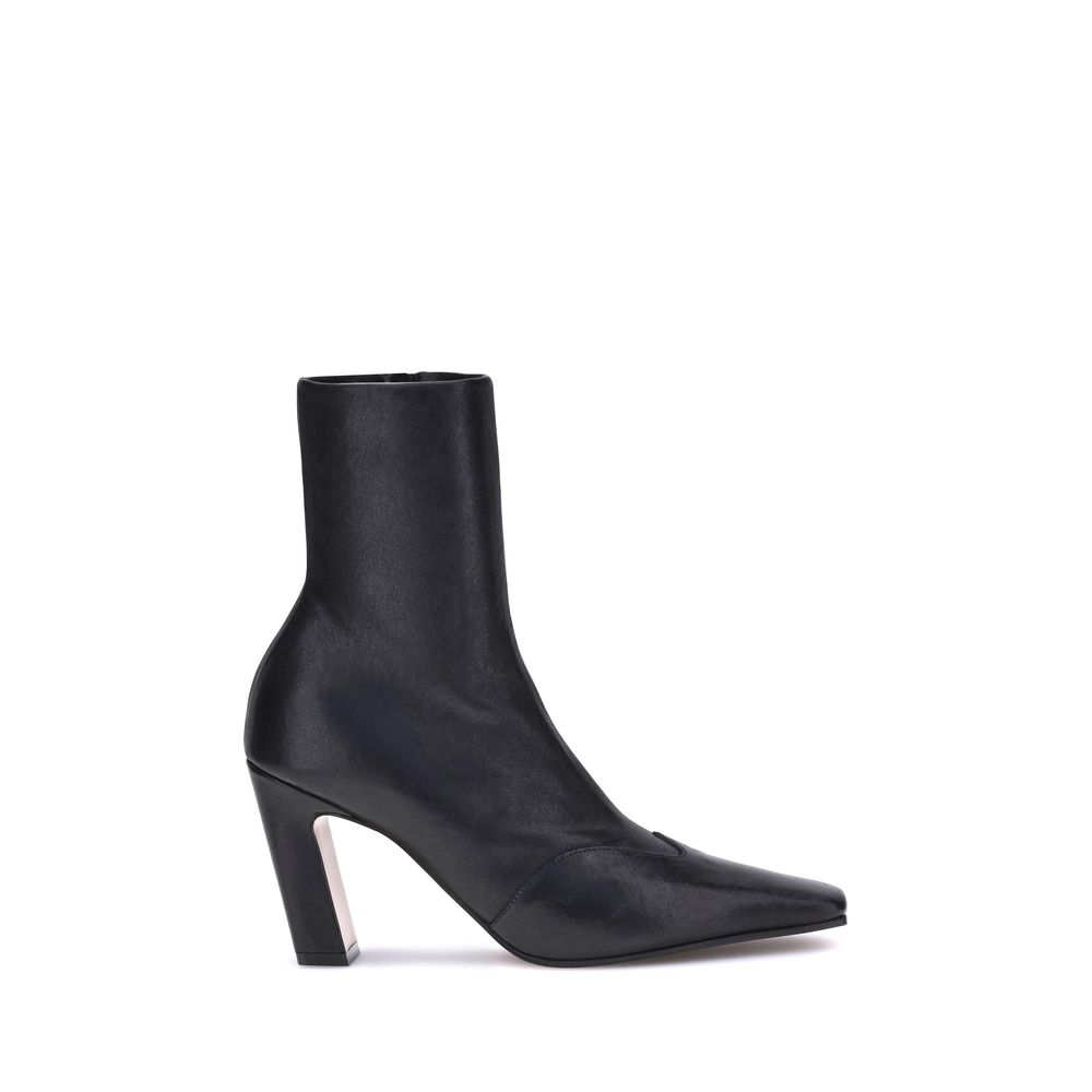Black Calf Leather Bos Taurus Ankle Boots