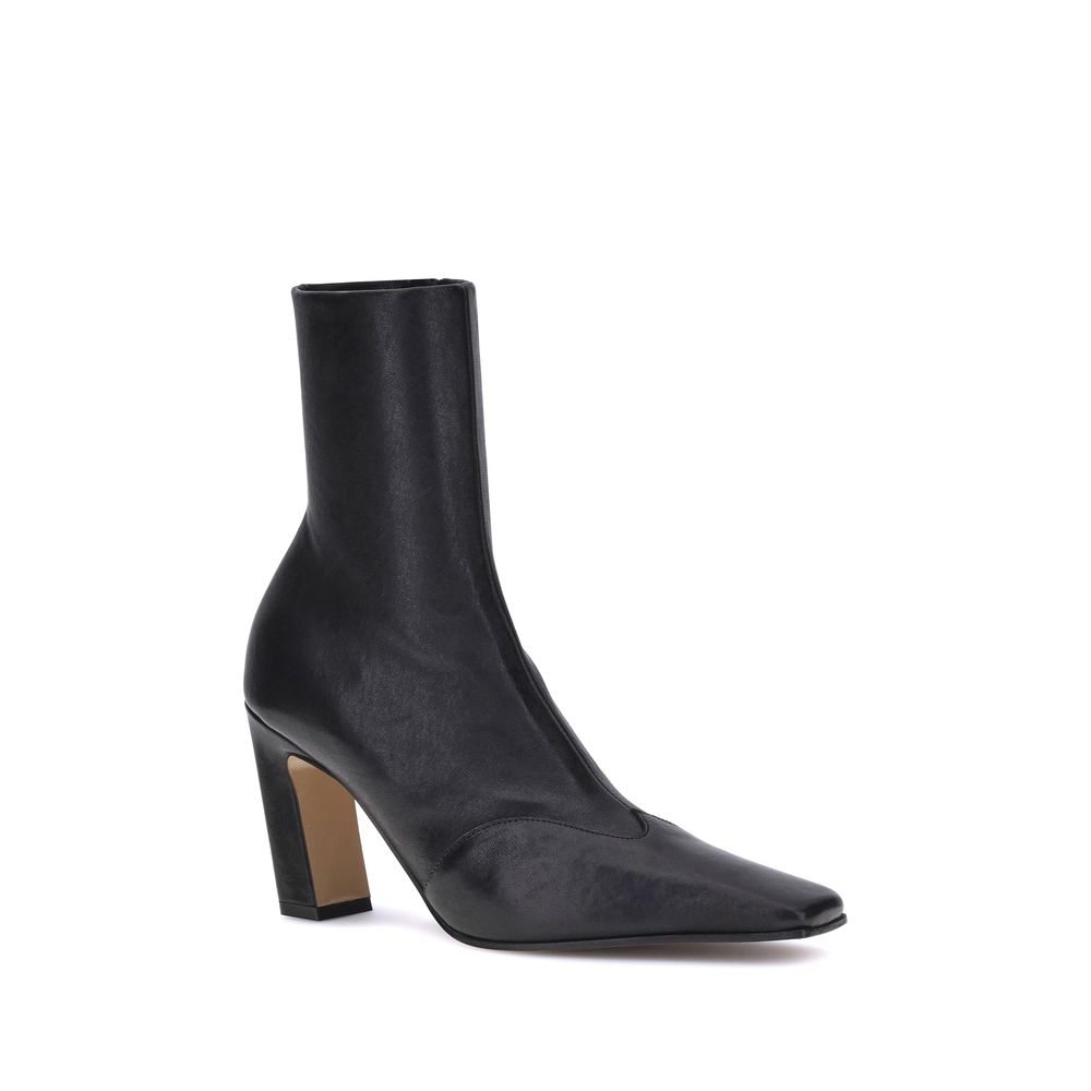 Black Calf Leather Bos Taurus Ankle Boots