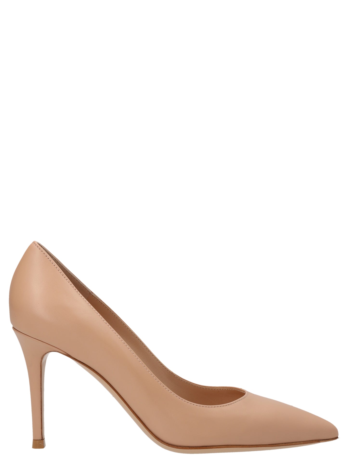 Beige Calfskin High Heel Pumps