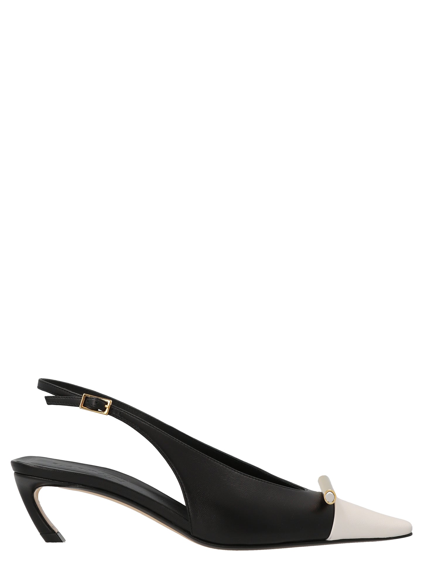Bicolor Goatskin Mid Heel Pumps