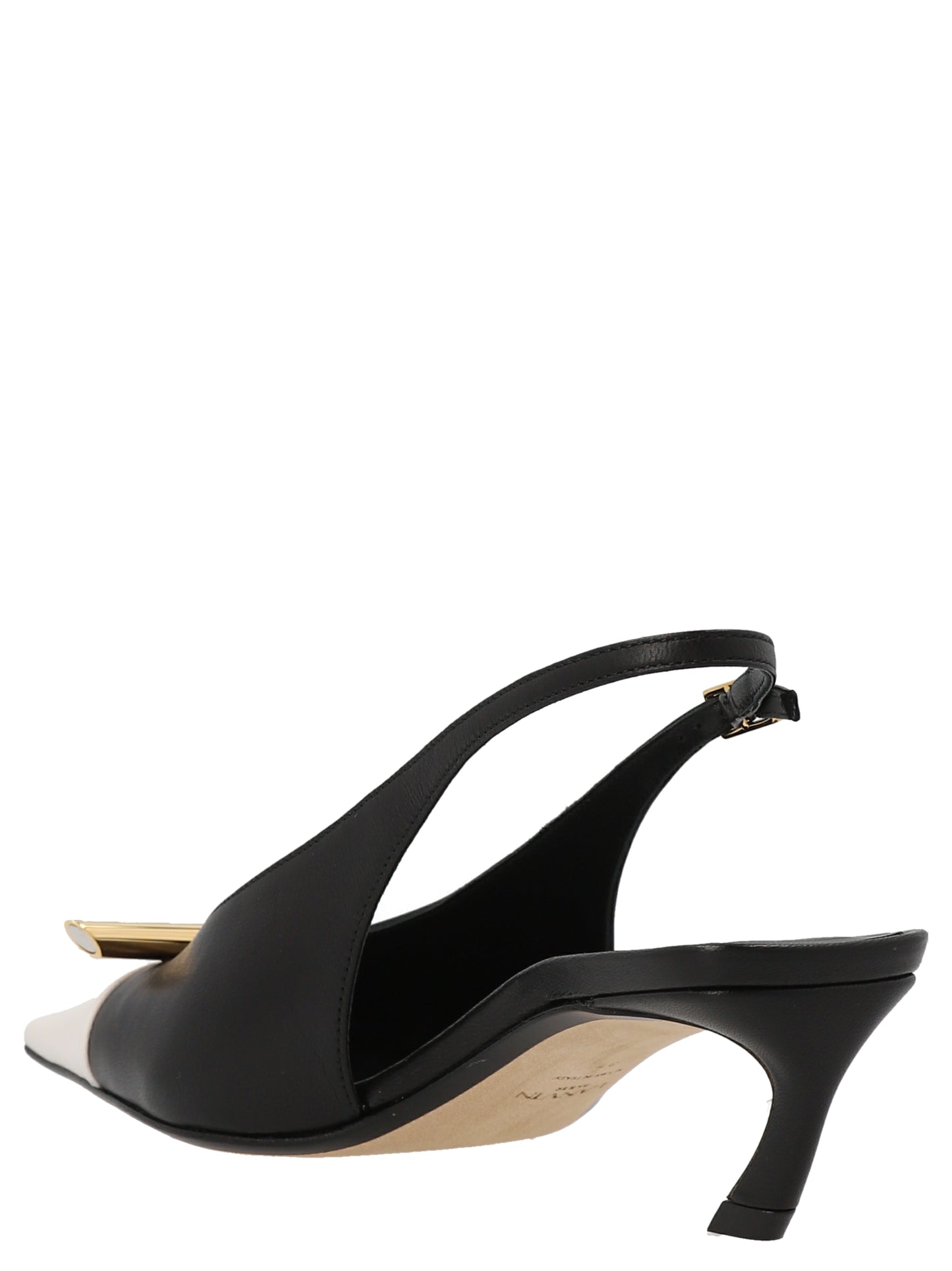 Bicolor Goatskin Mid Heel Pumps