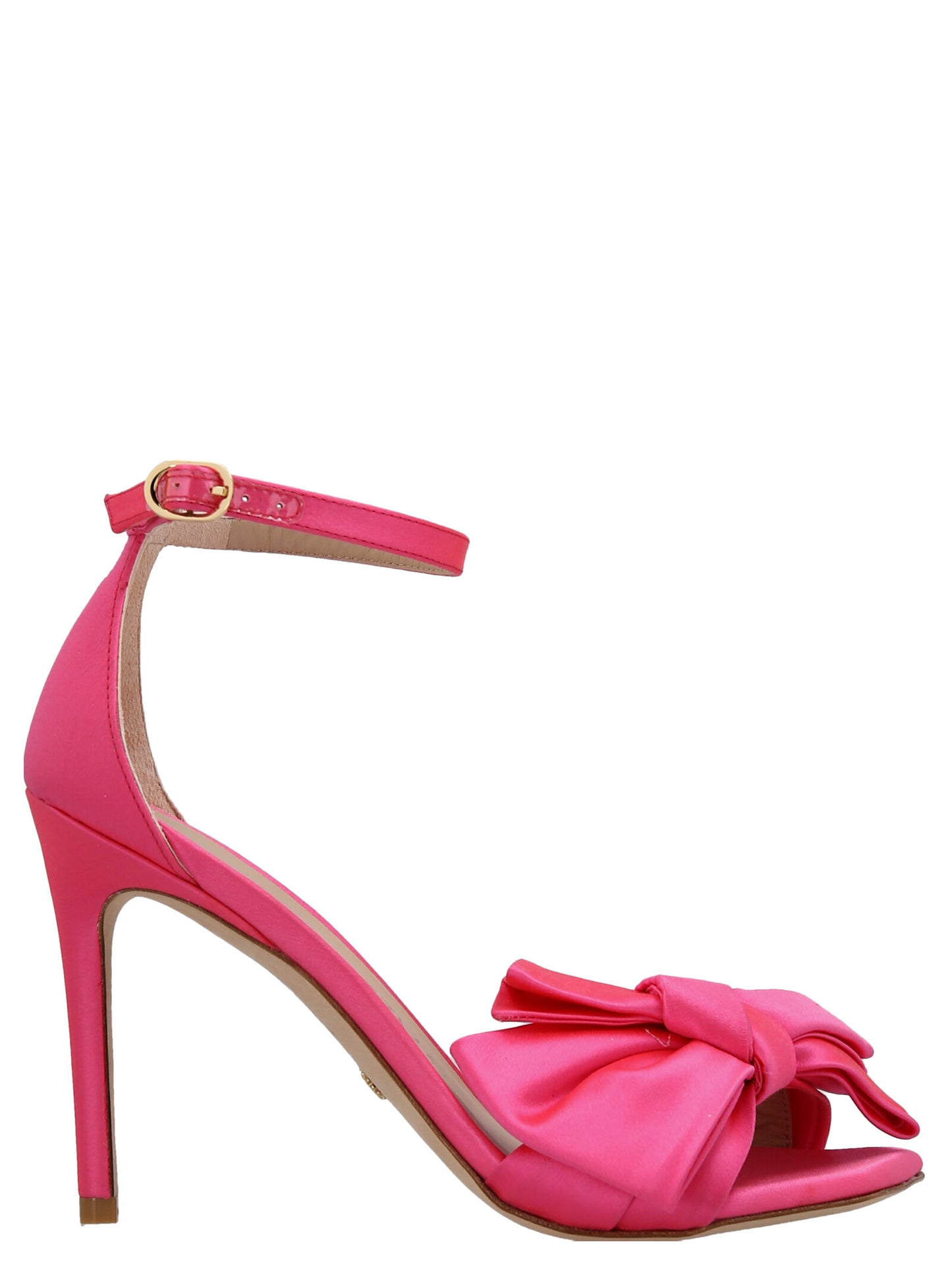 Fuchsia Satin Stiletto Heel Sandals
