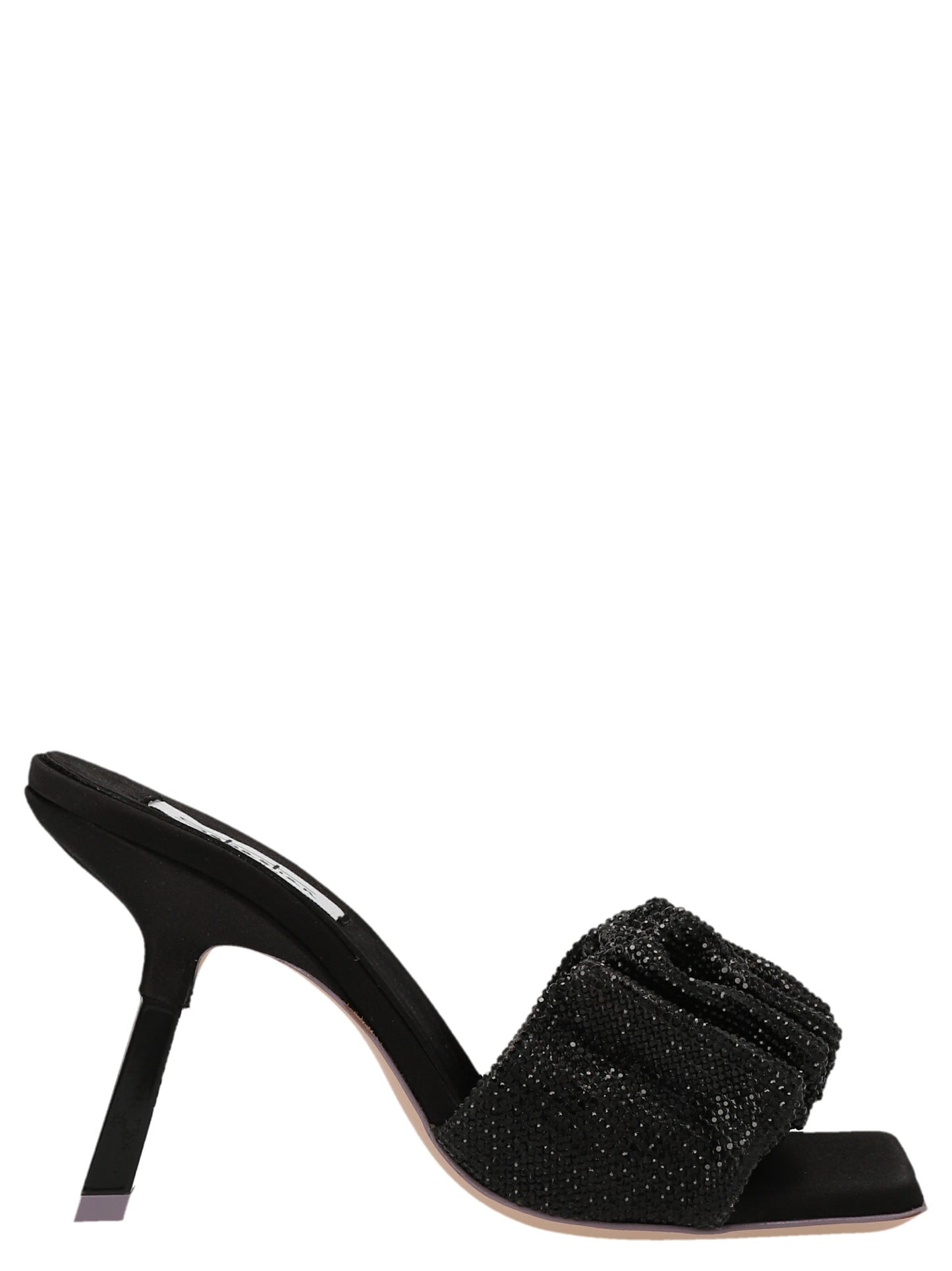 Black Goatskin Stiletto Heel Sandals