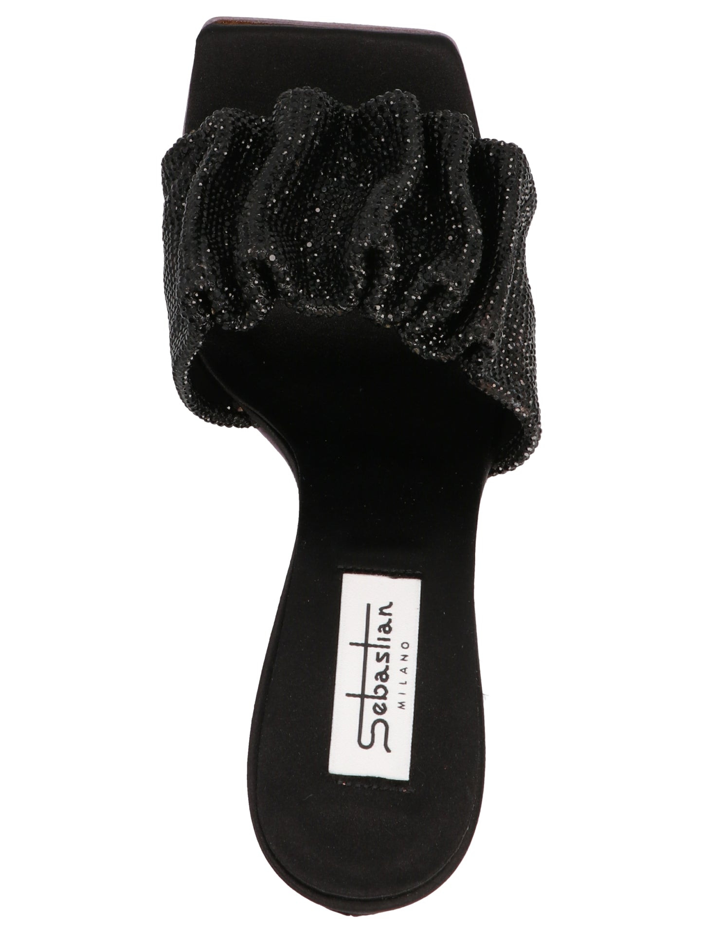 Black Goatskin Stiletto Heel Sandals