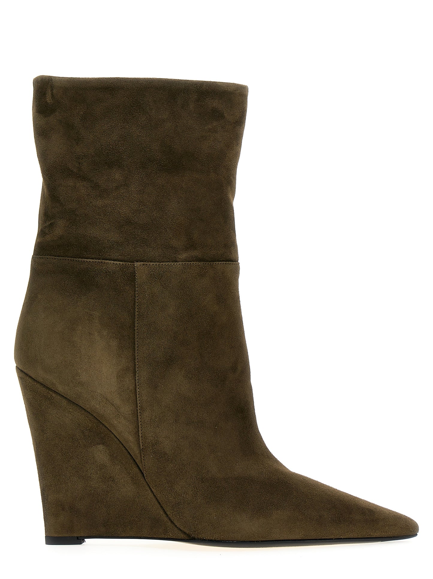 Bicolor Suede Leather Ankle Boots