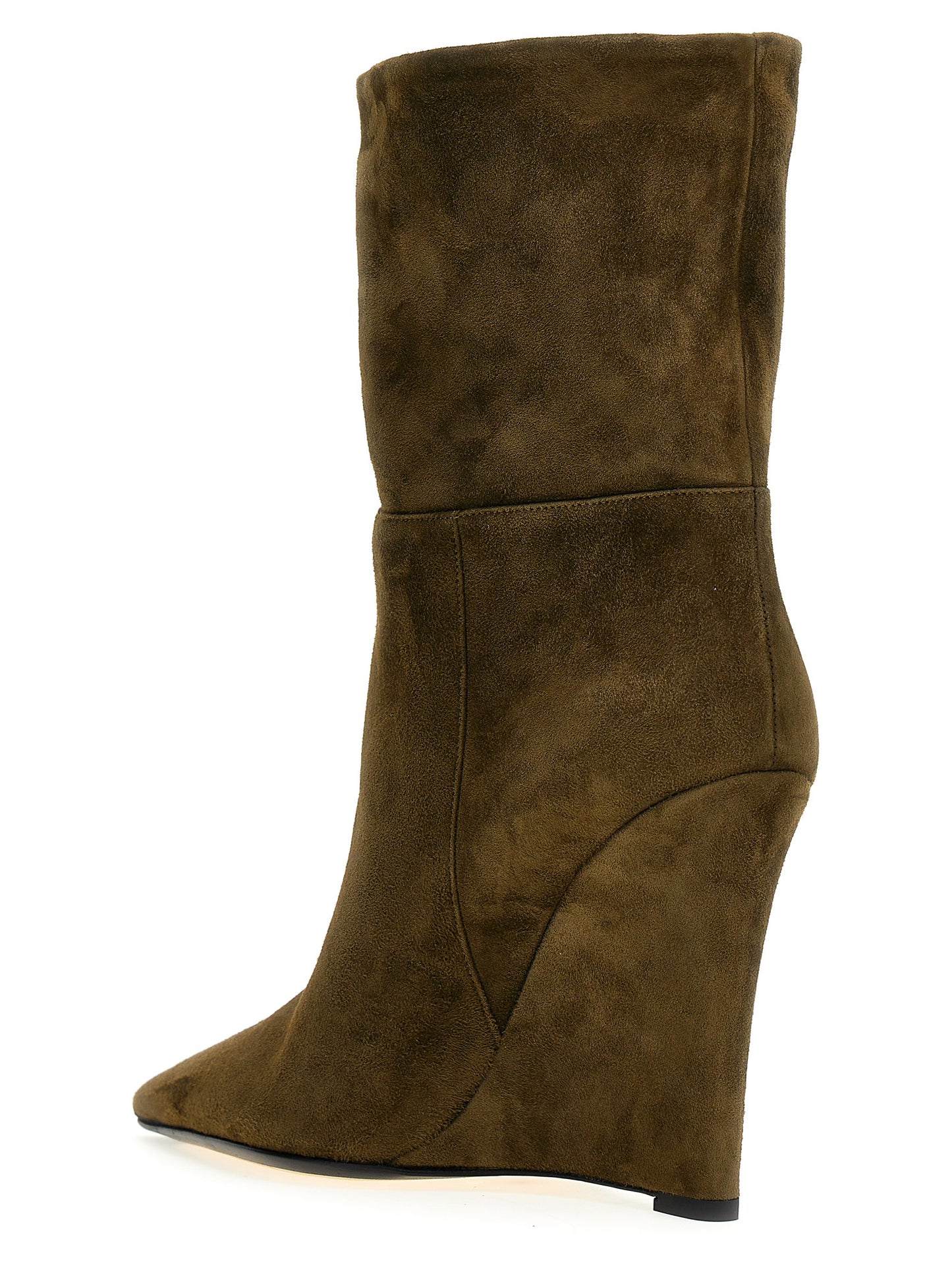 Bicolor Suede Leather Ankle Boots