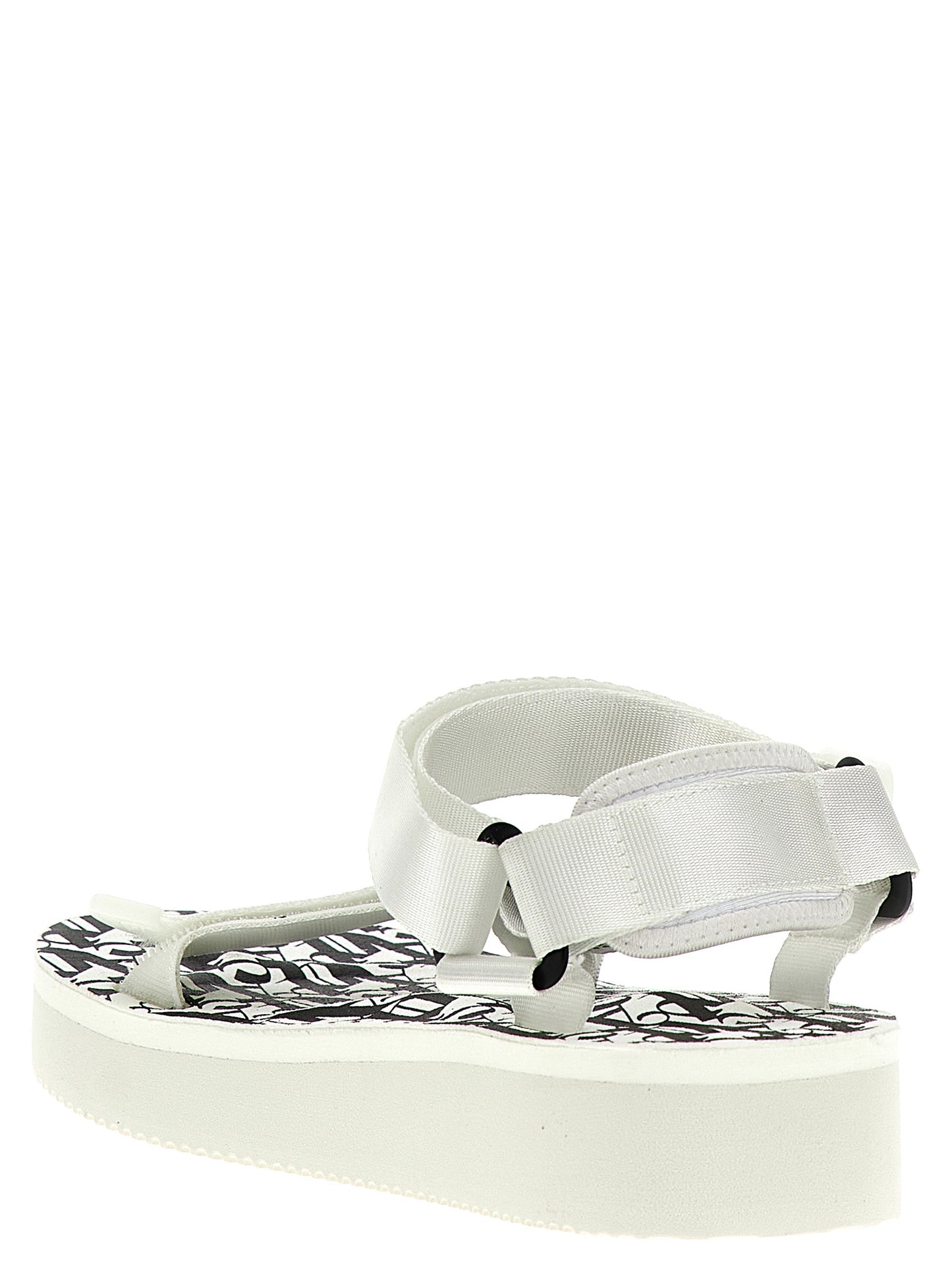Bicolor Polyester Flat Sandals
