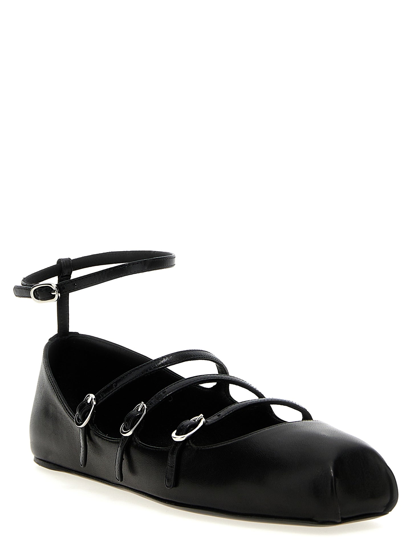 Black Calfskin Ballet Flats