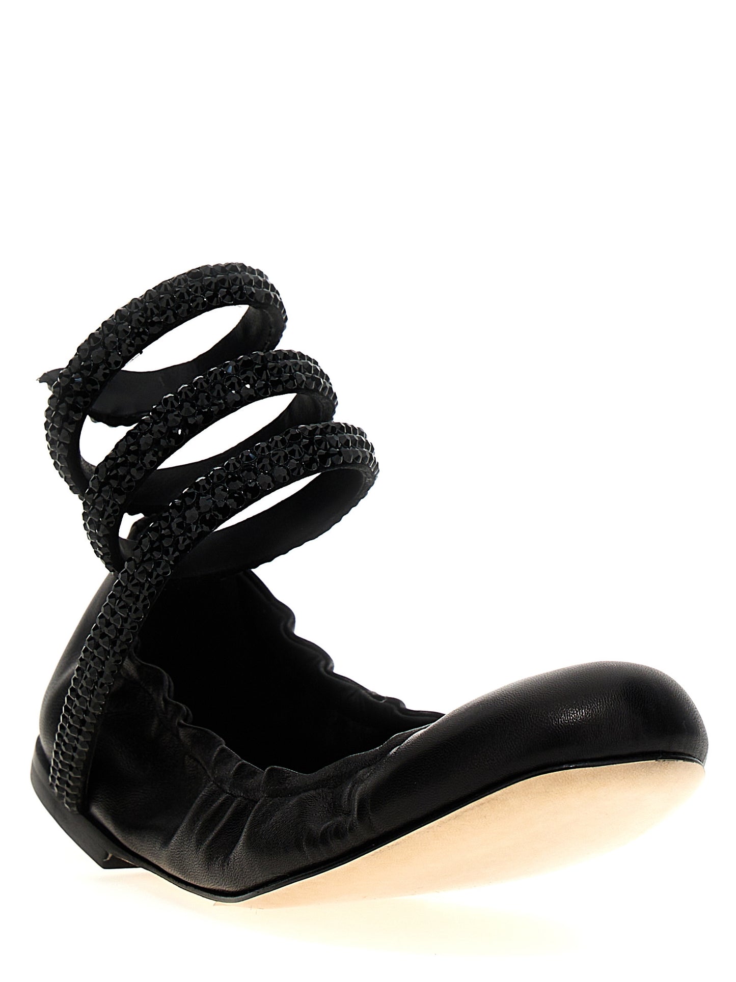 Black Lamb Leather Ballet Flats