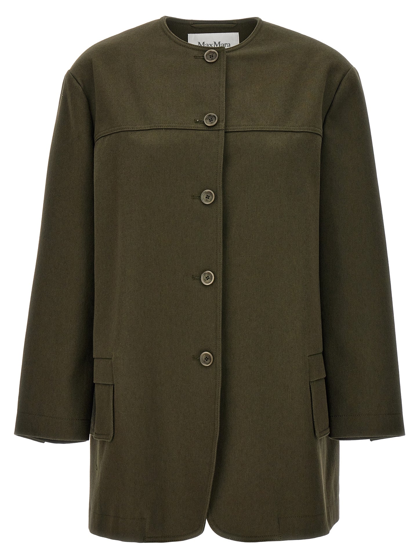 Bicolor Cotton Full-Length Jacket