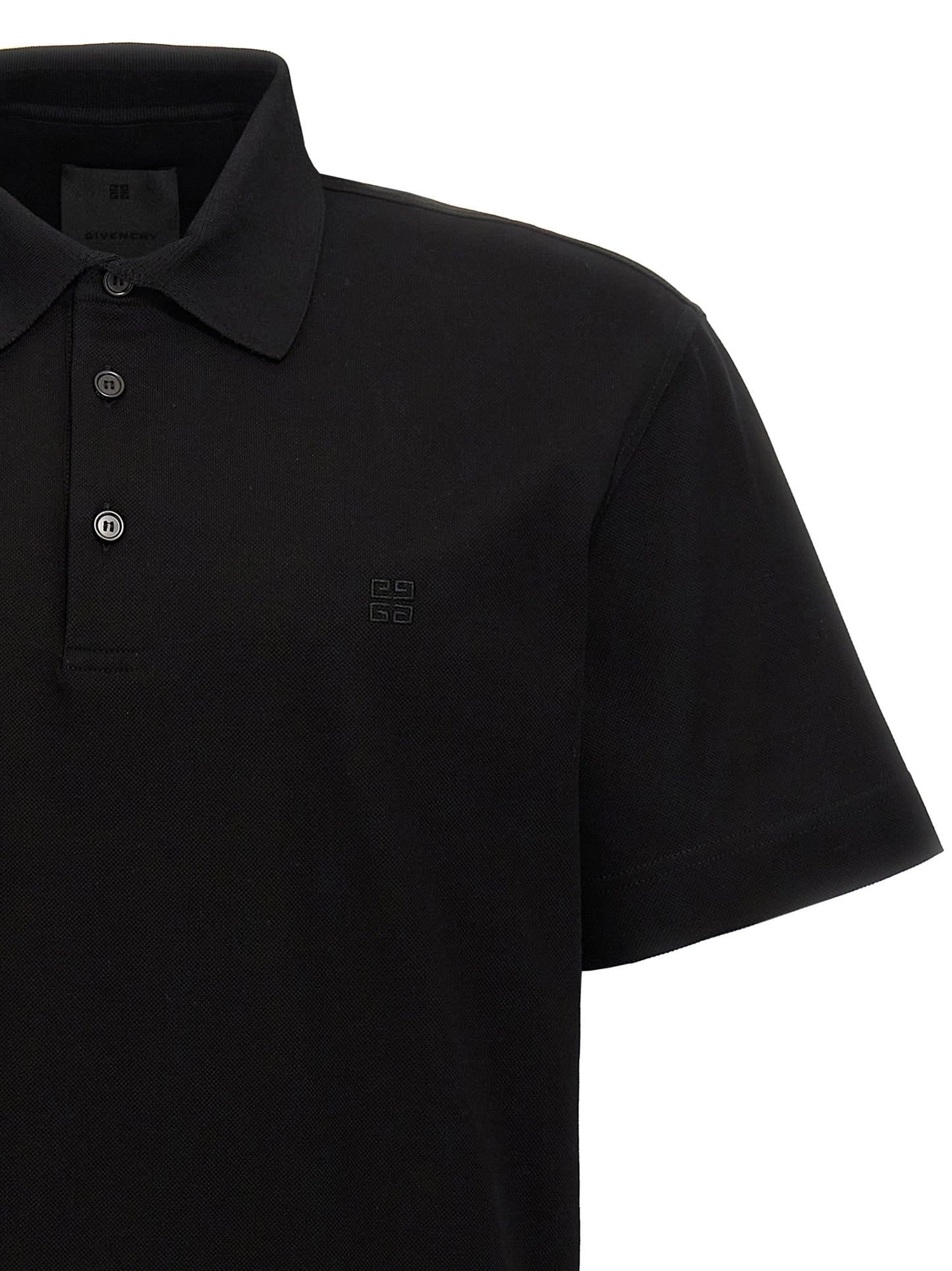 Black Cotton Polo Shirt