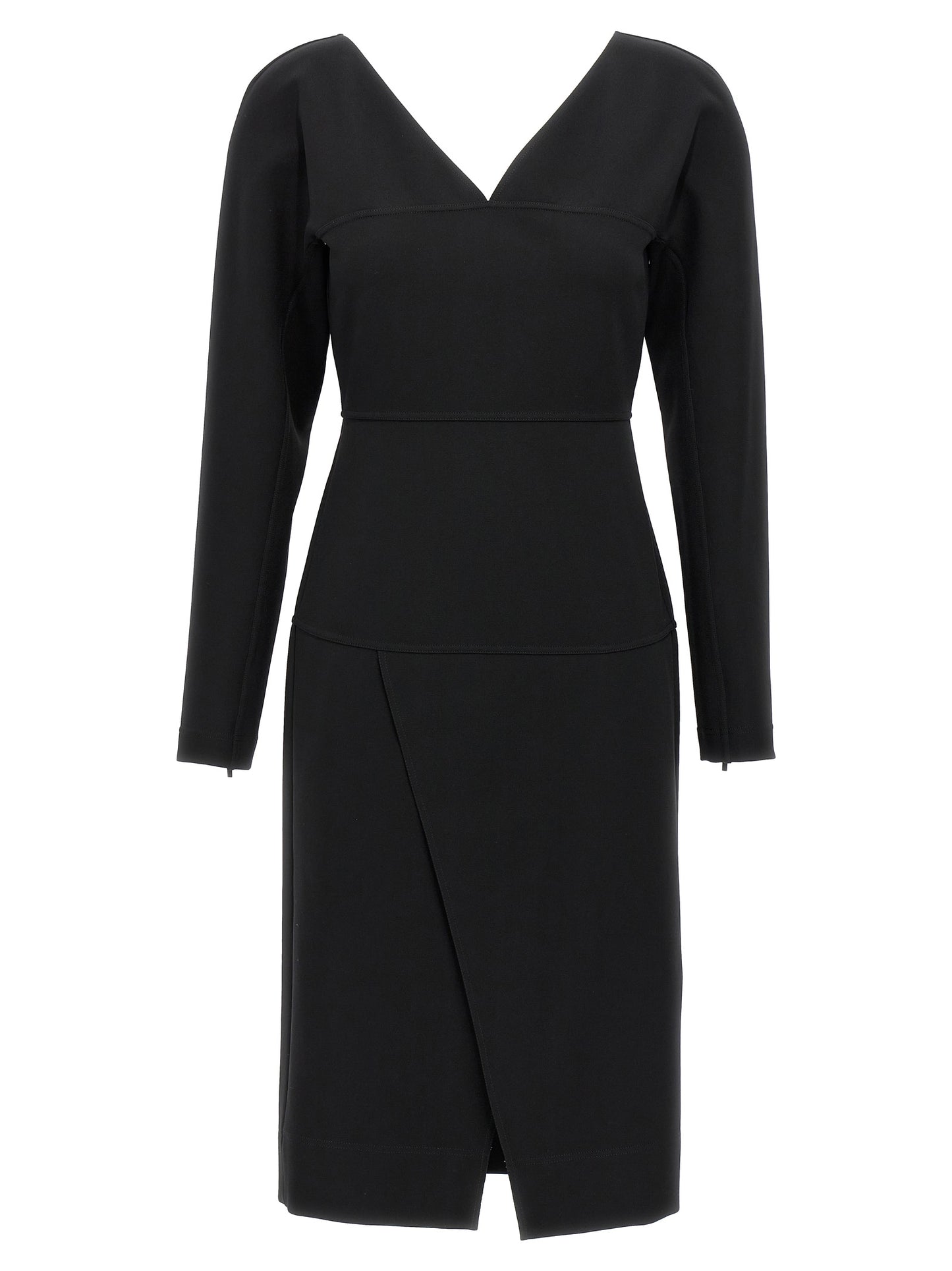 Black Viscose Midi Dress