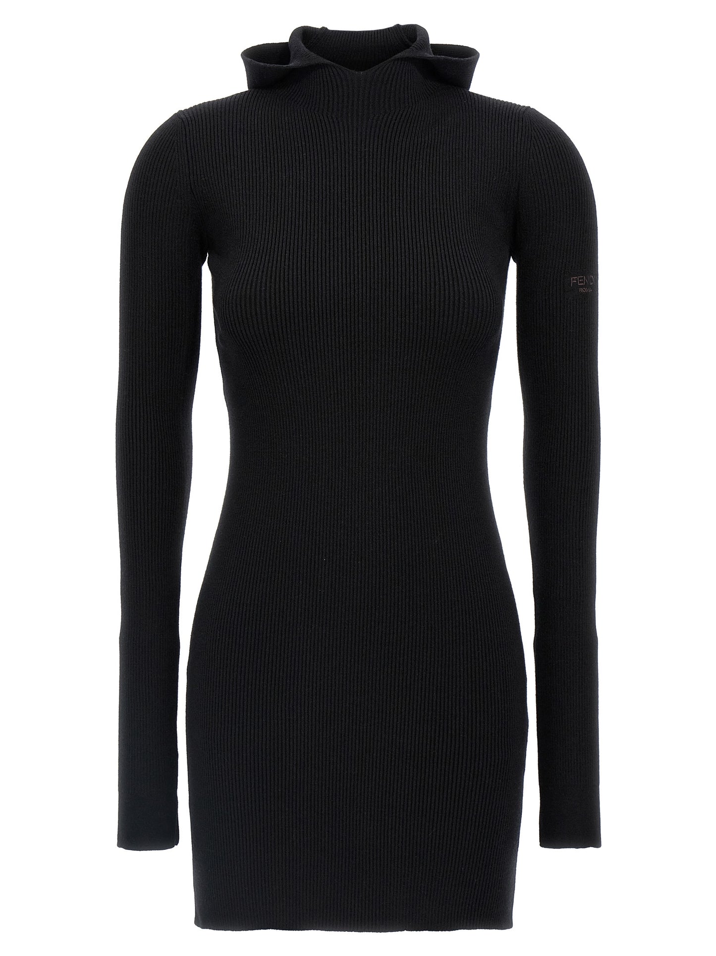 Black Wool Short Dress