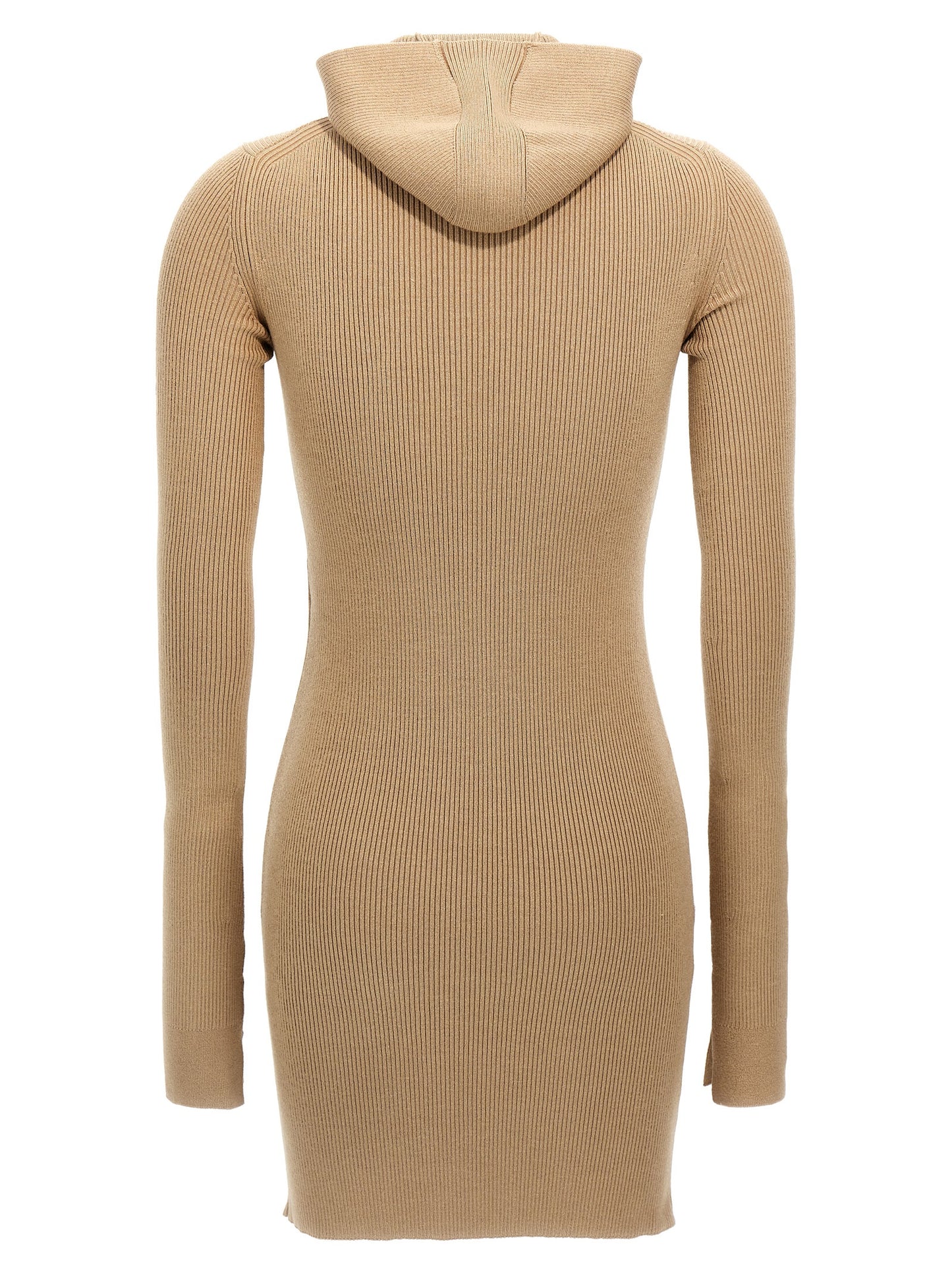 Beige Wool Short Dress