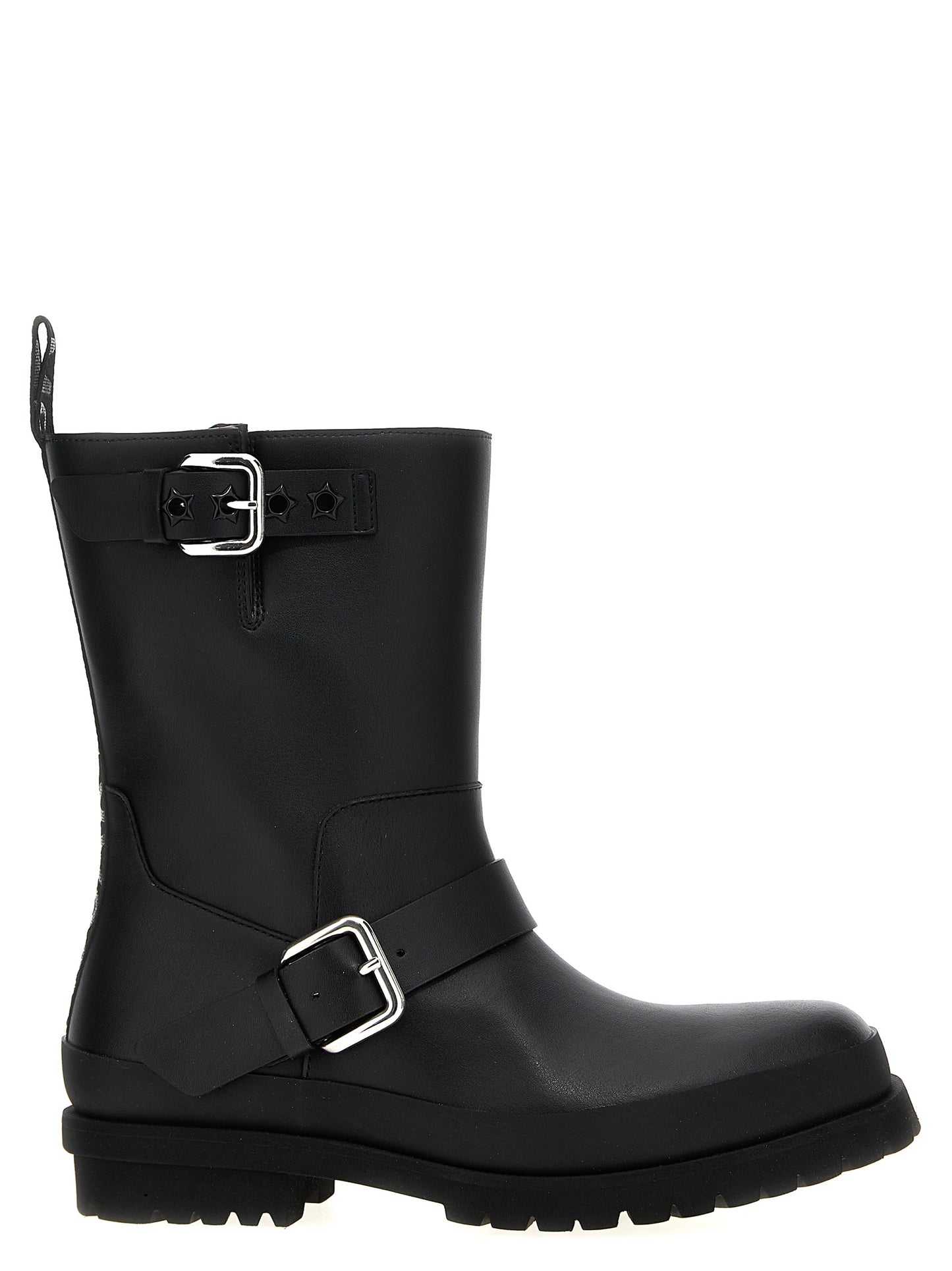 Black Polyester Ankle Boots