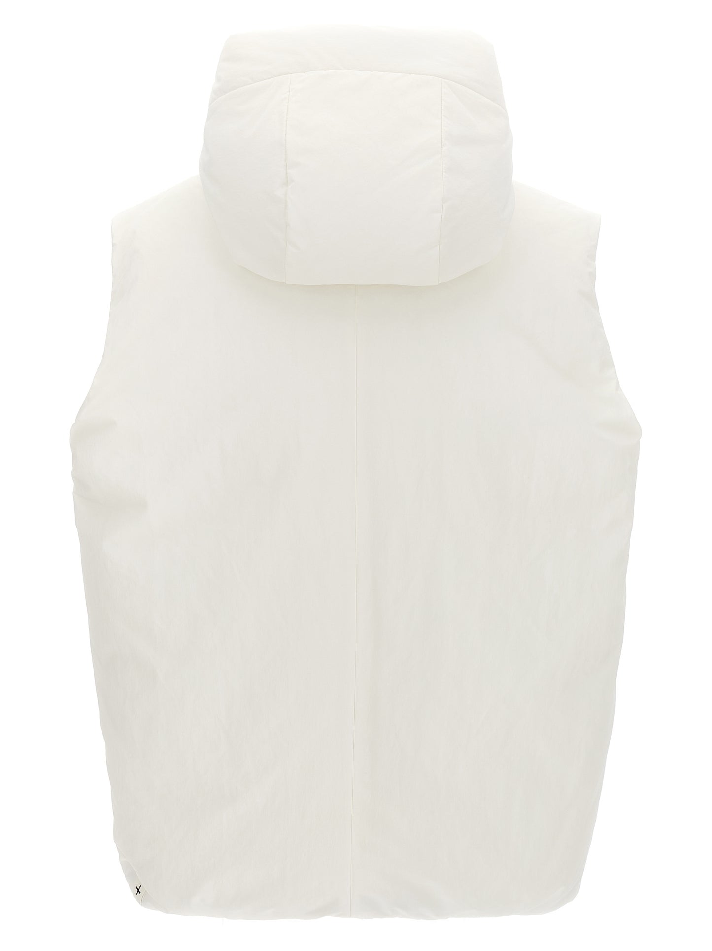 White Polyester Sleeveless Jacket
