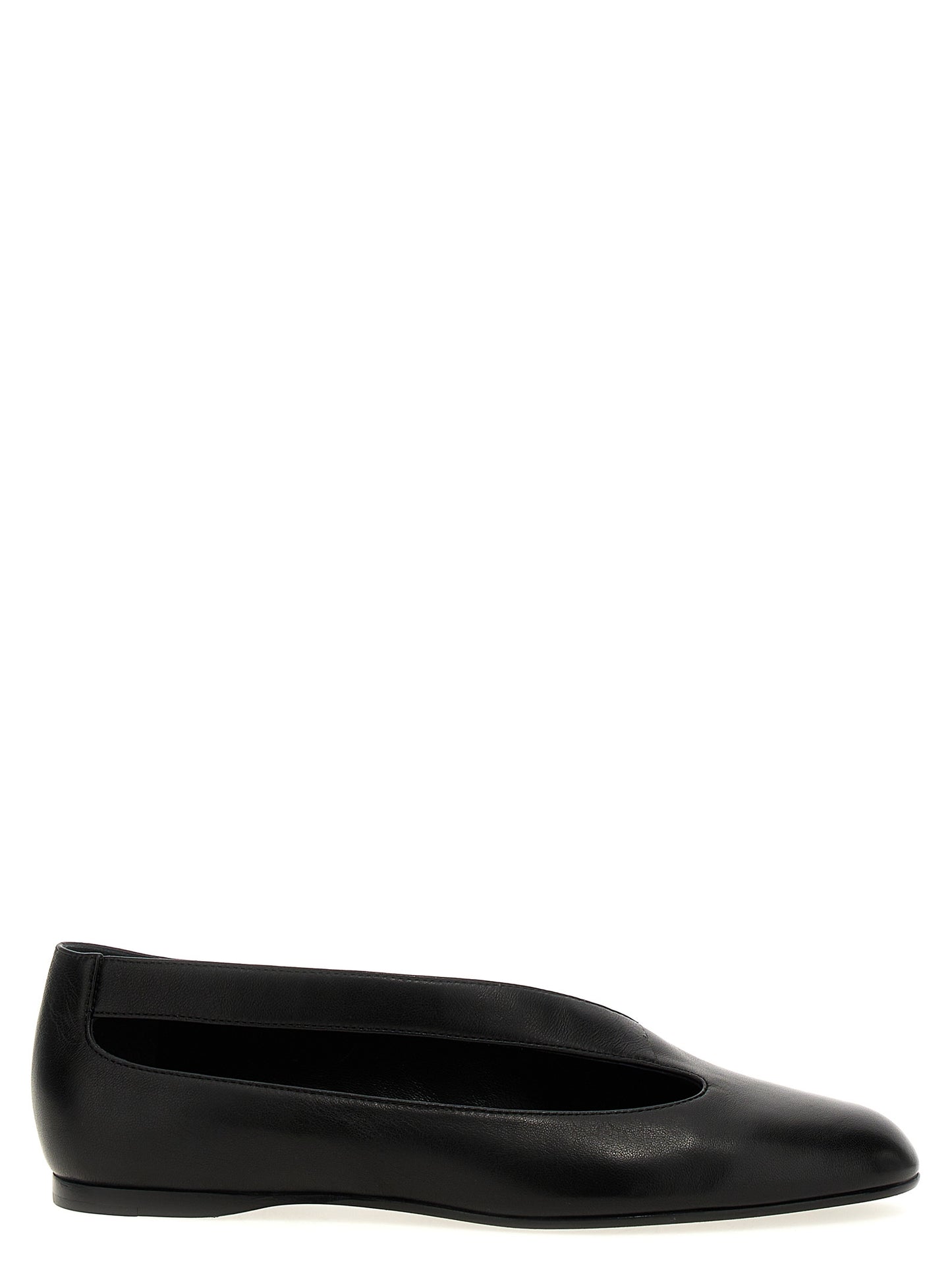 Black Lamb Leather Ballet Flats