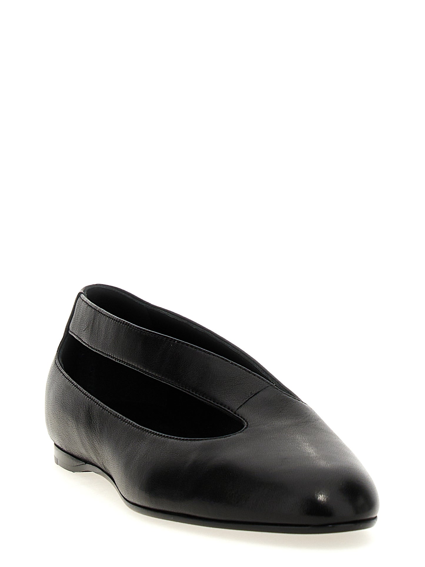 Black Lamb Leather Ballet Flats