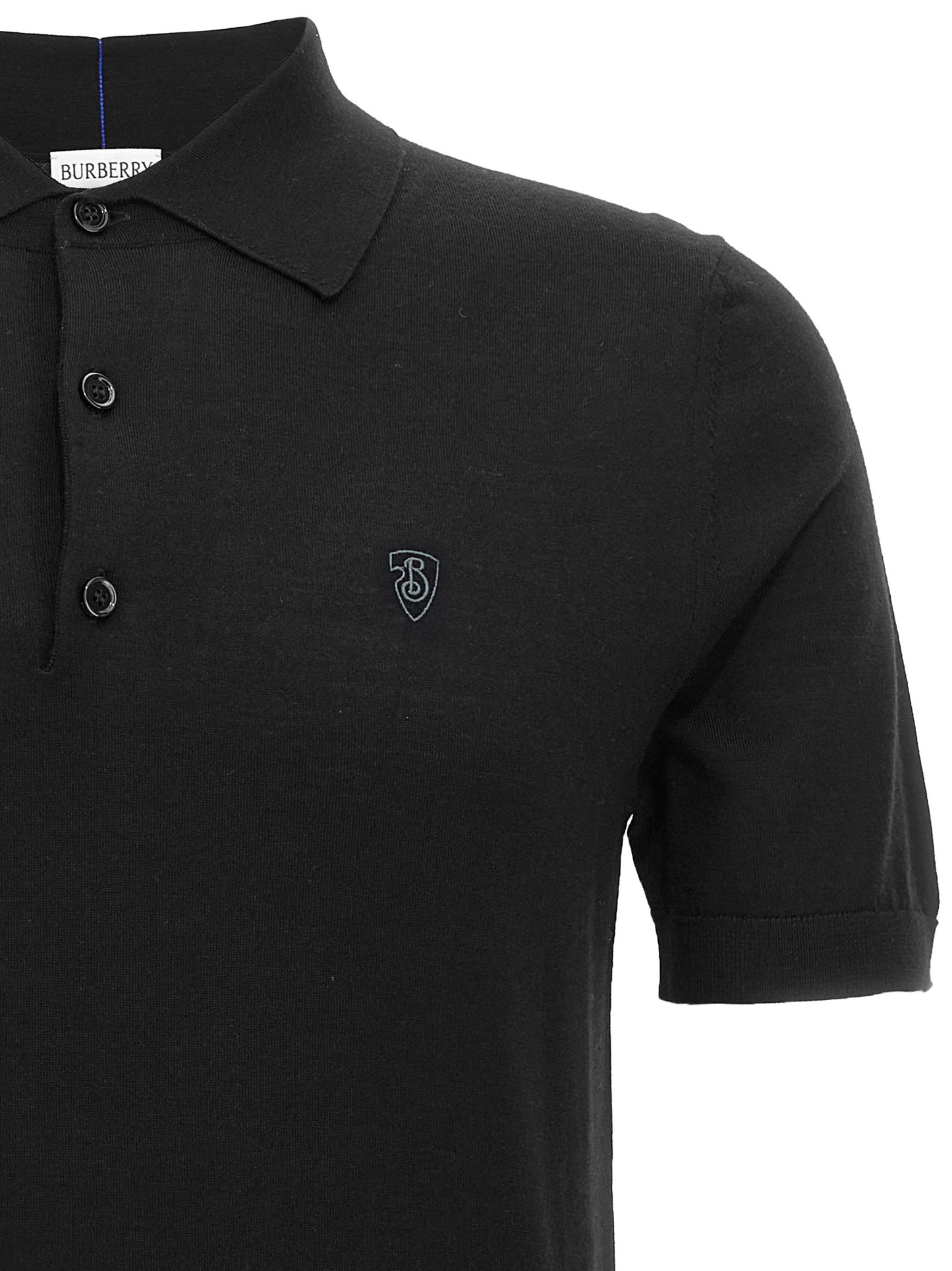 Black Wool Polo Shirt