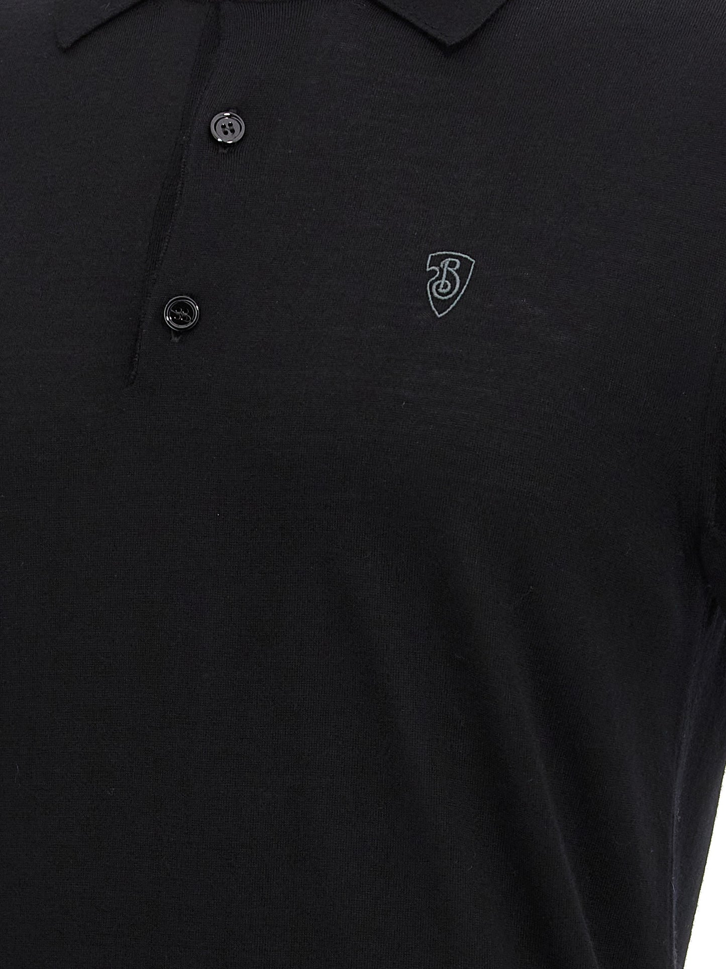 Black Wool Polo Shirt
