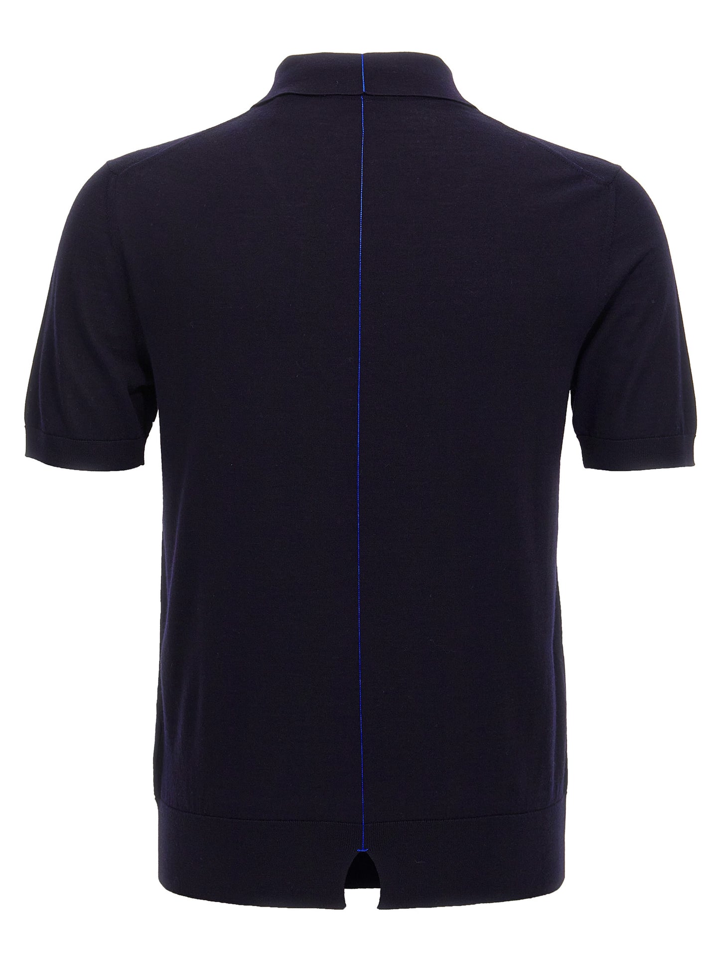 Blue Wool Polo Shirt