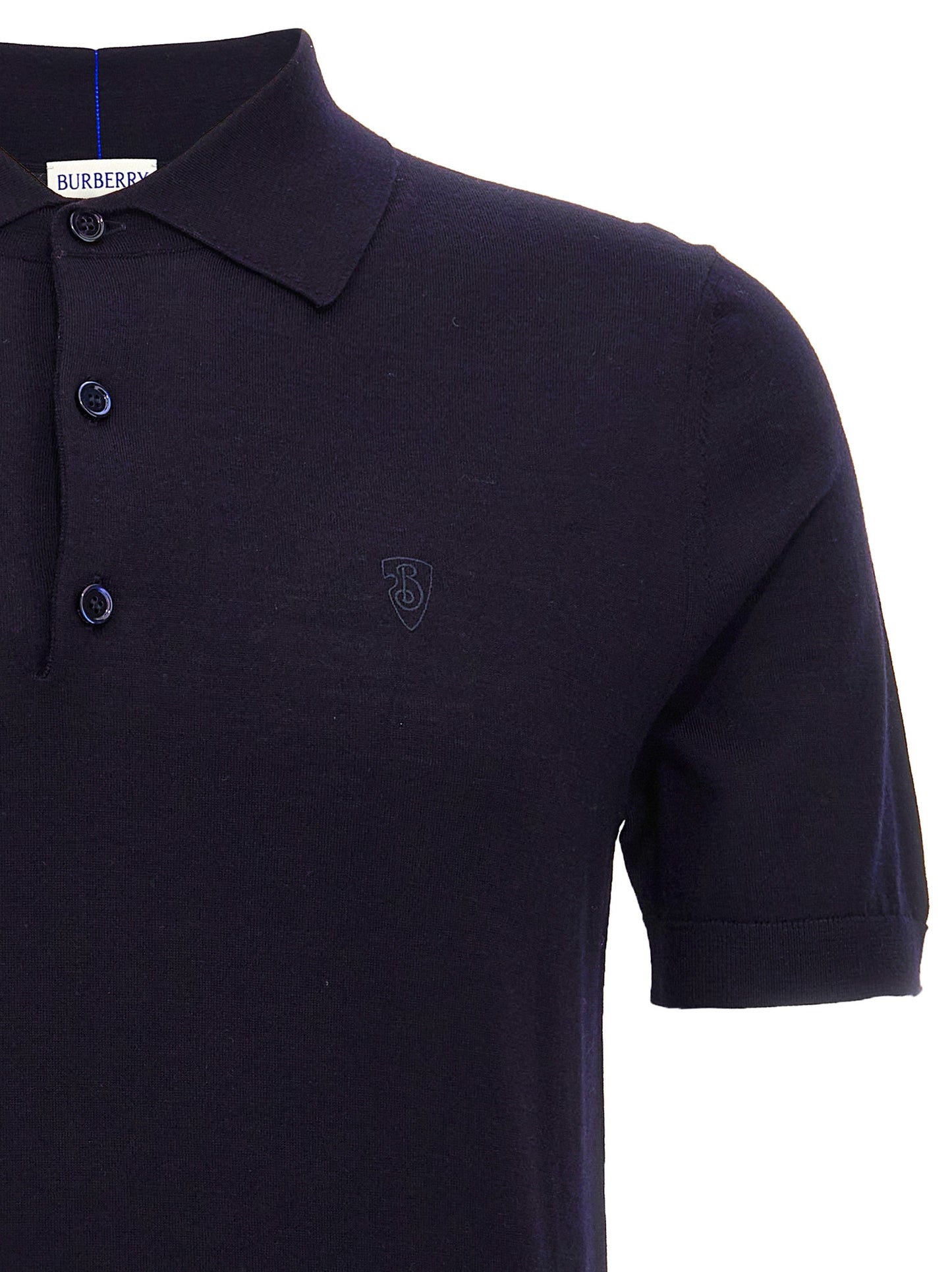 Blue Wool Polo Shirt