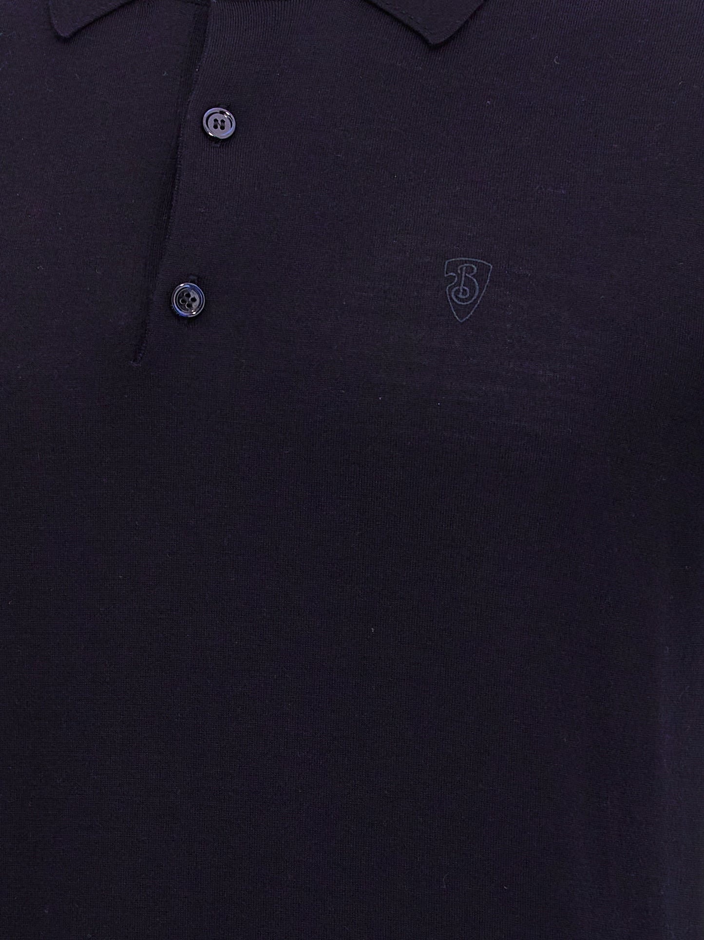 Blue Wool Polo Shirt