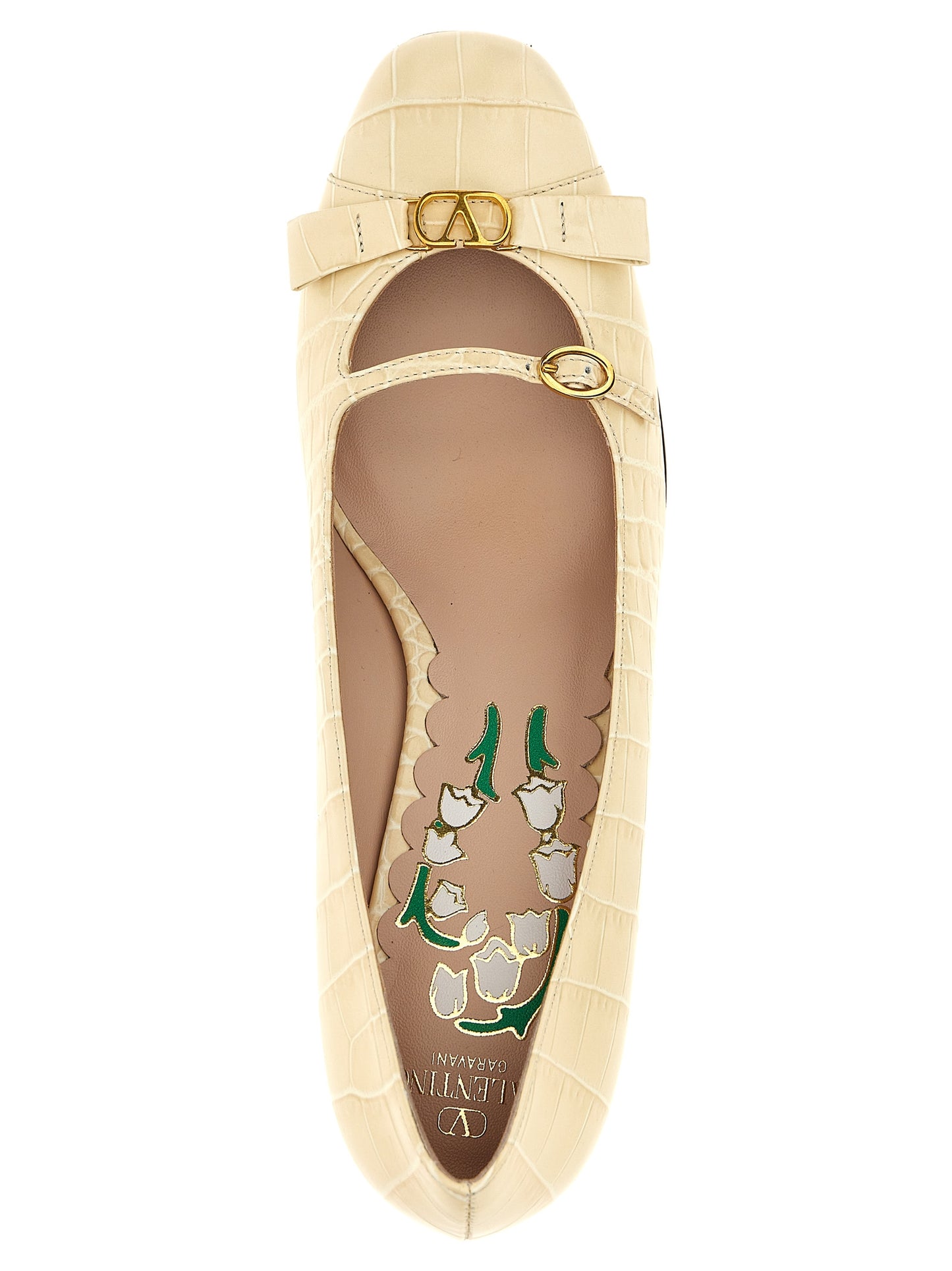 White Calfskin Mid Heel Pumps