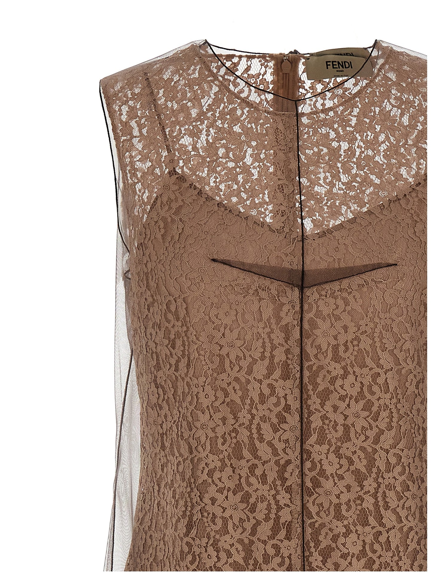 Beige Cotton Midi Dress