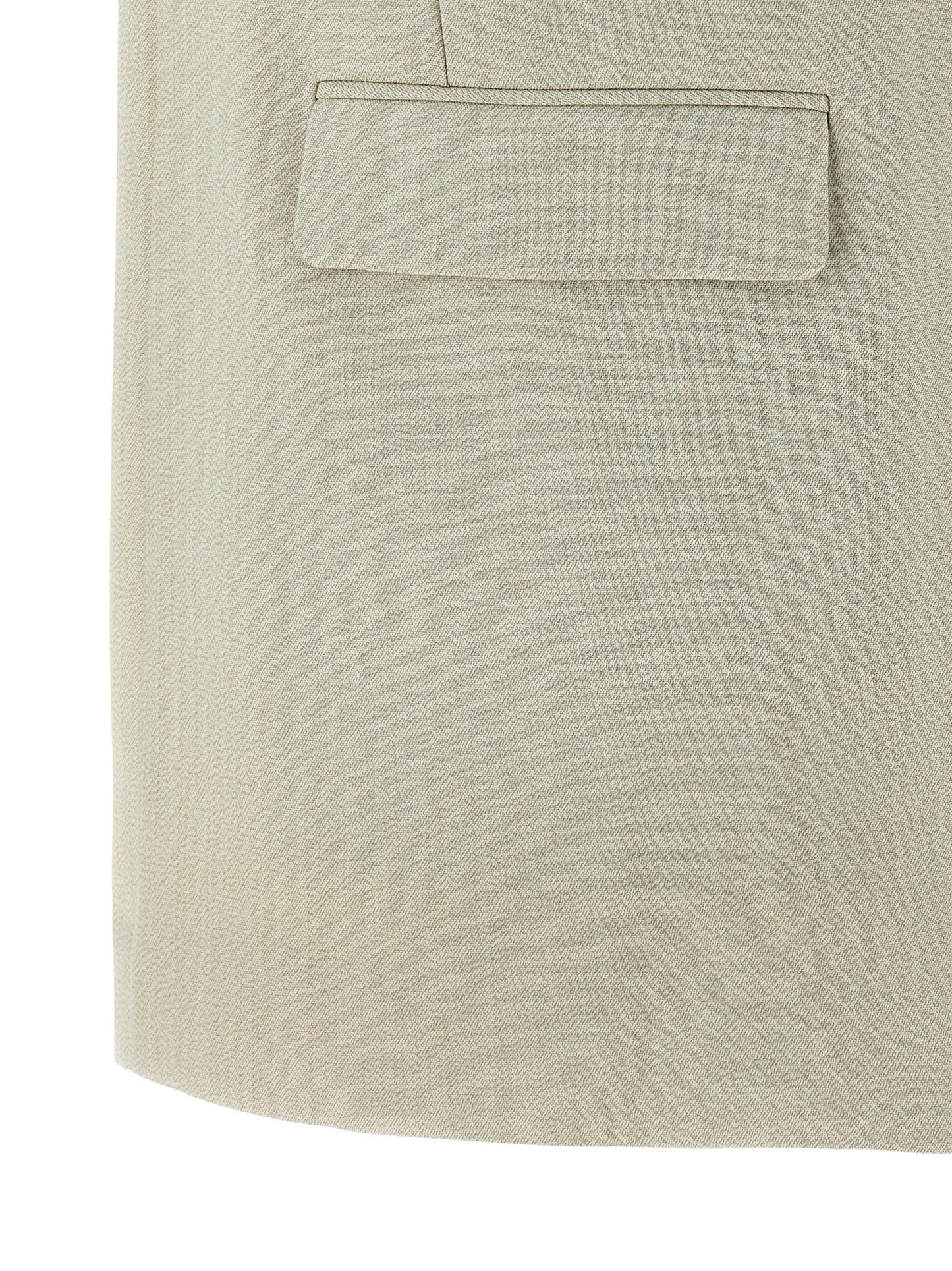 Beige Virgin Wool Sleeveless Jacket