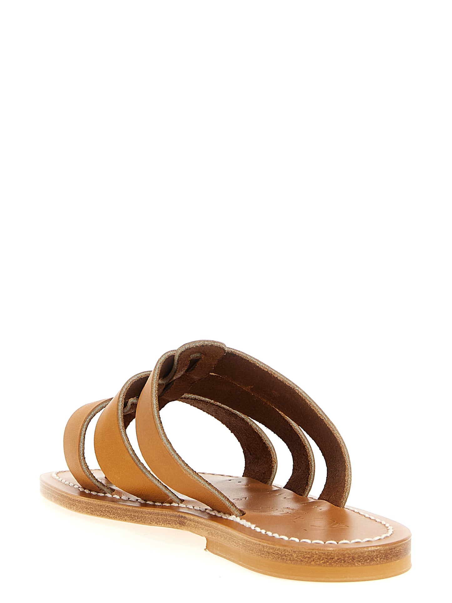 Beige Cowhide Slides