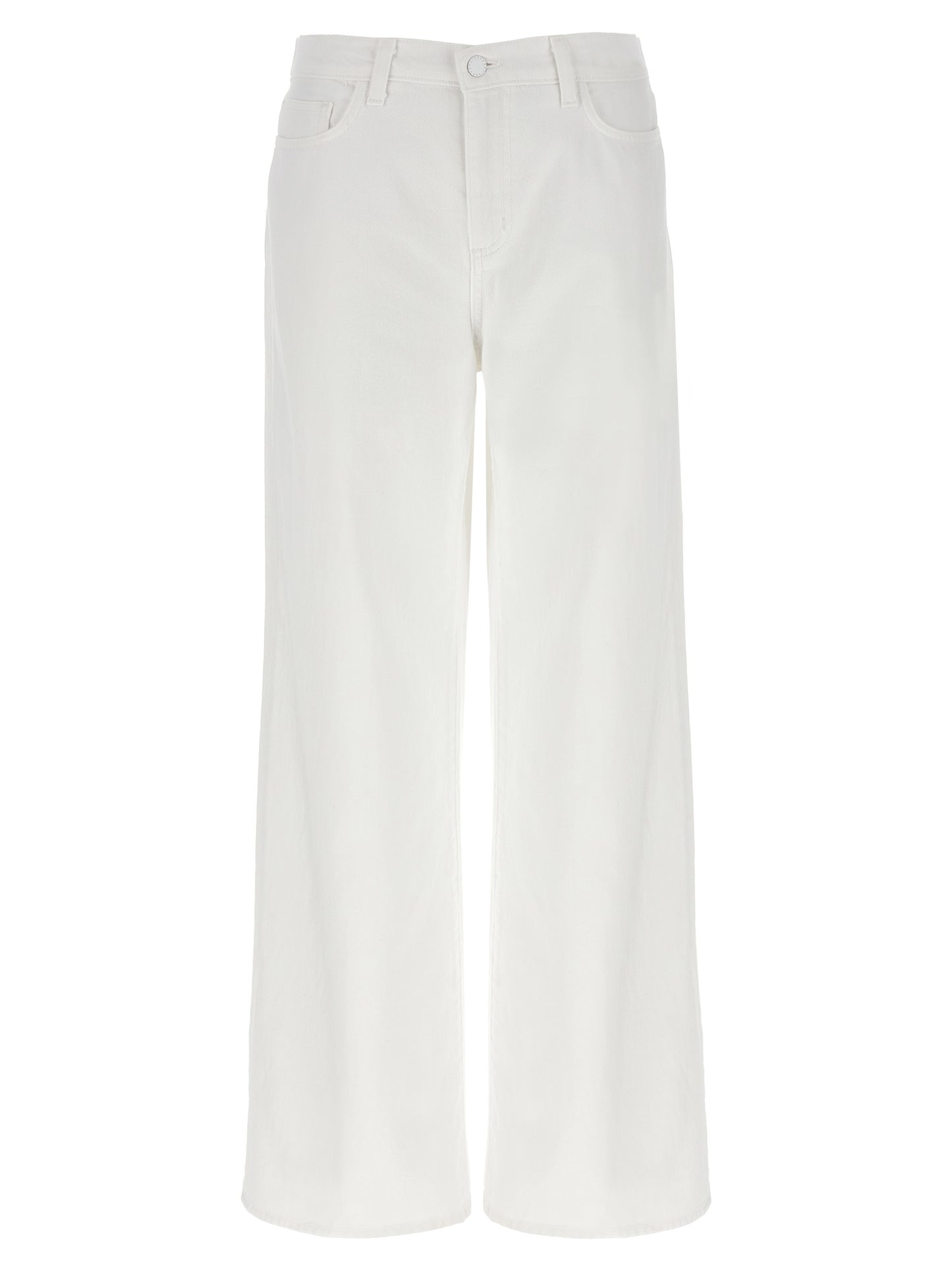 White Cotton High-Waisted Jean