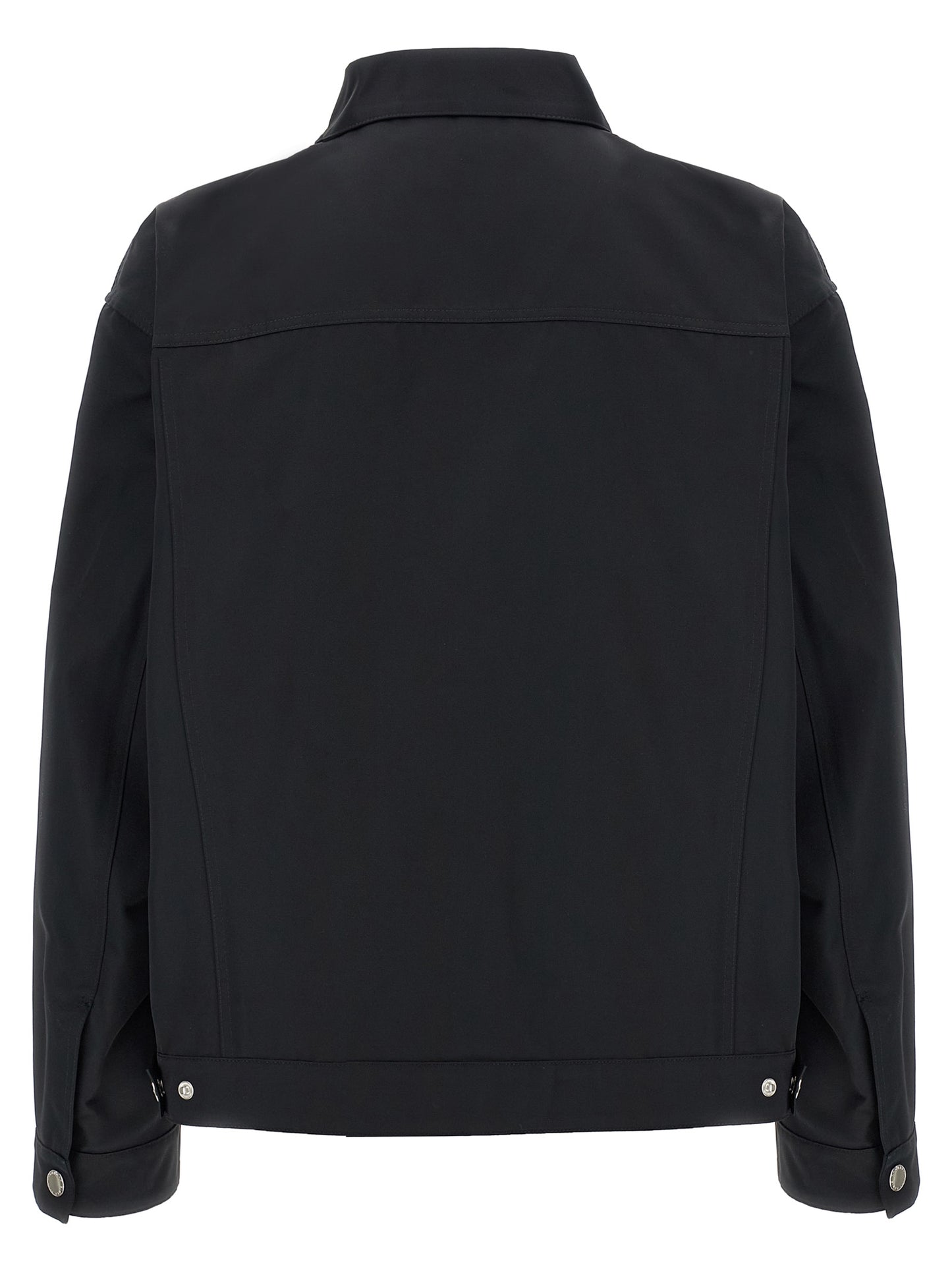 Black Polyester Full-Length Jacket