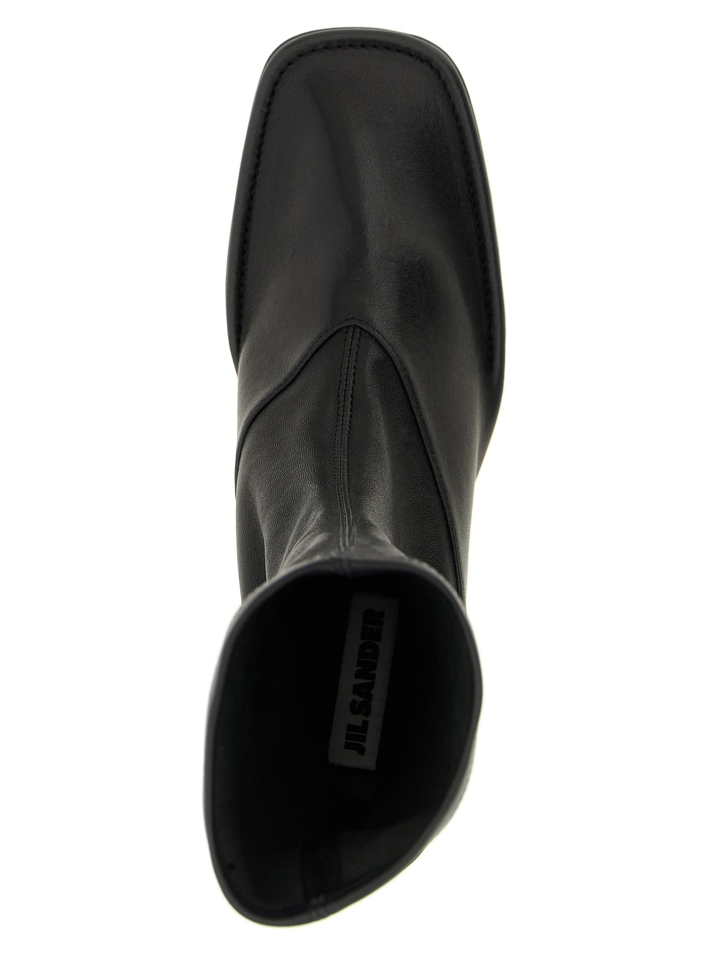 Black Lamb Leather Ankle Boots