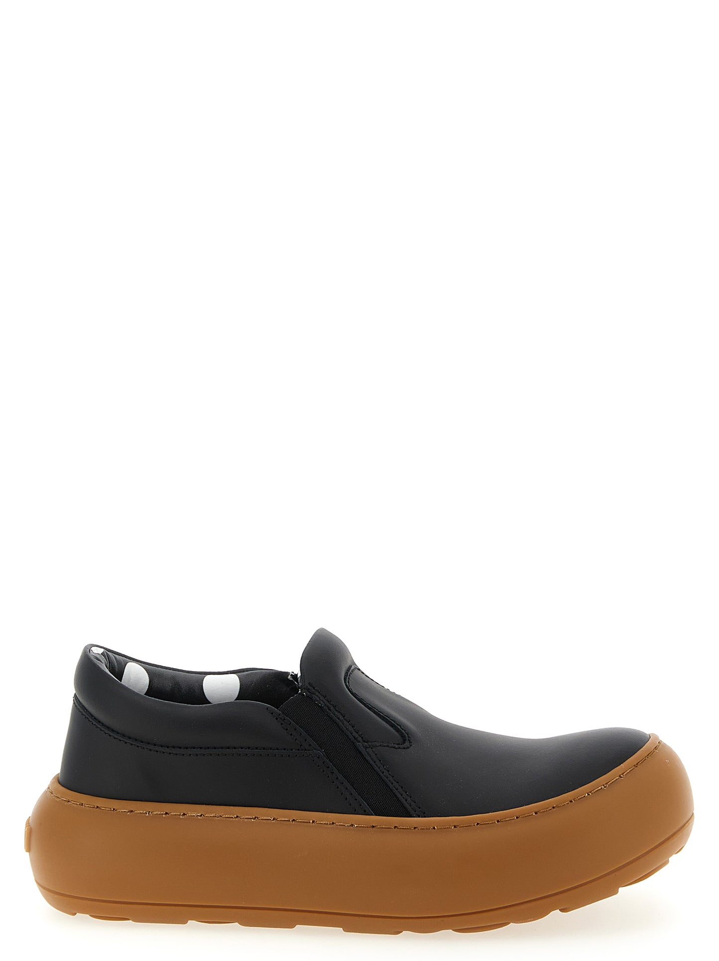 Black Leather Chunky Sneakers