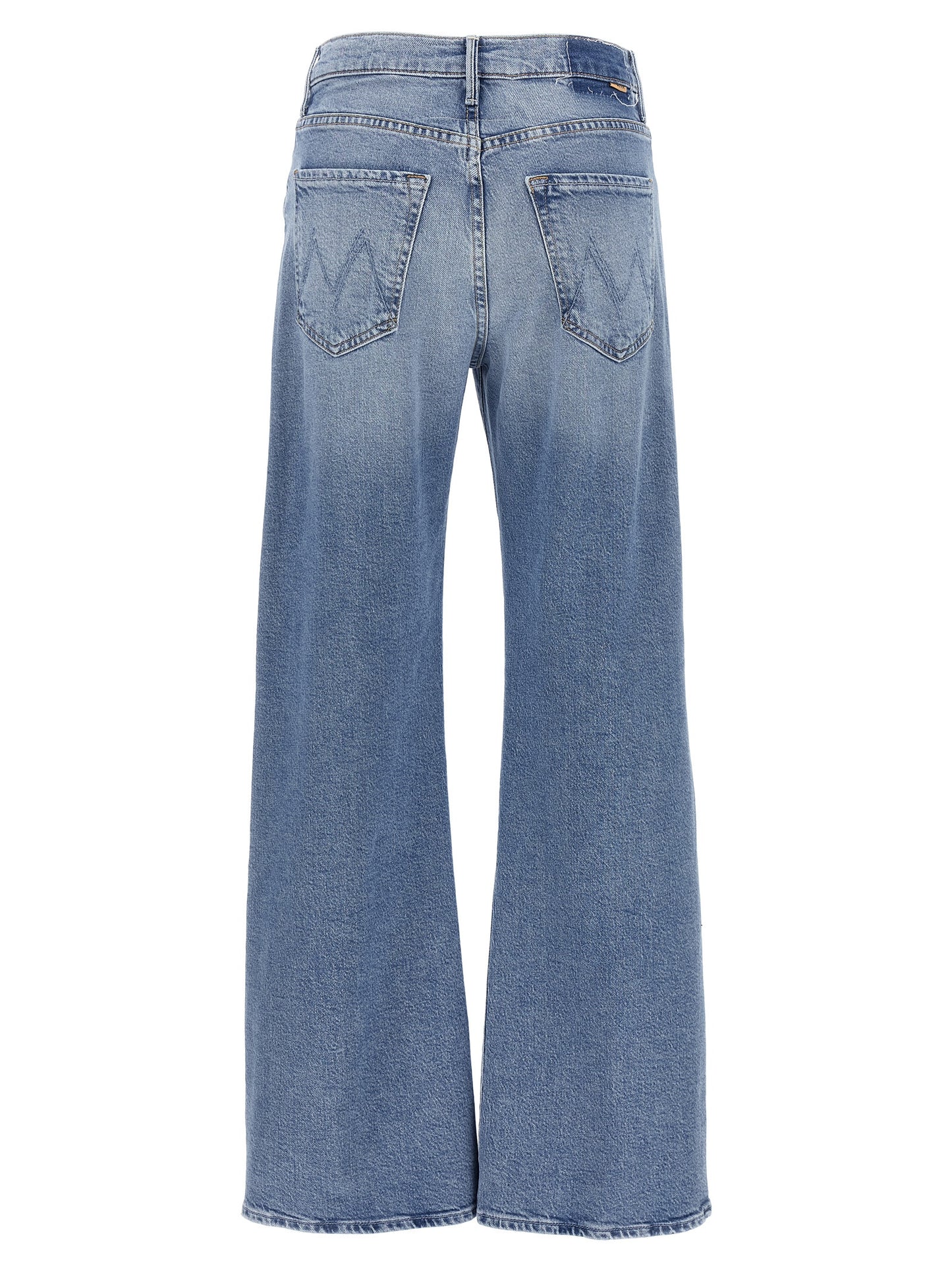 Blue Cotton High-Waisted Jean