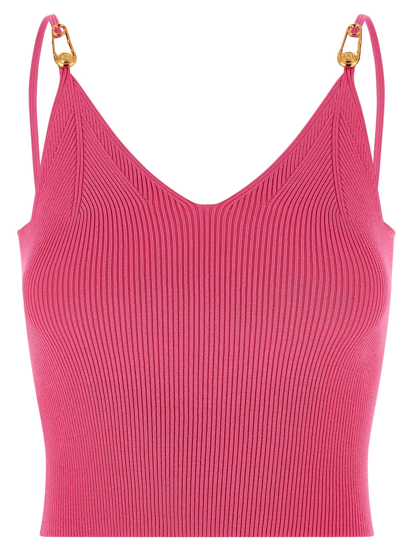 Fuchsia Viscose Sleeveles T-Shirt