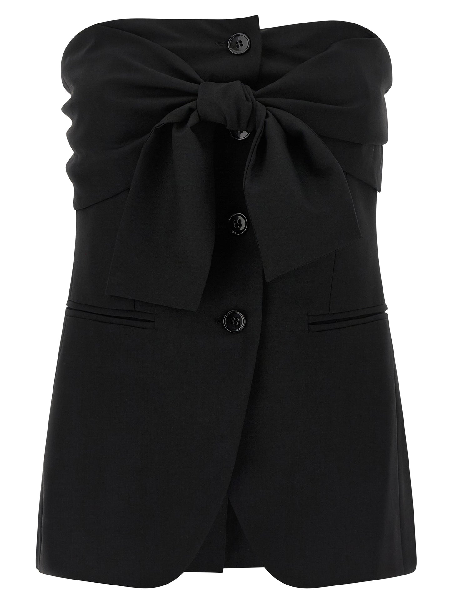 Black Virgin Wool Tank Tops