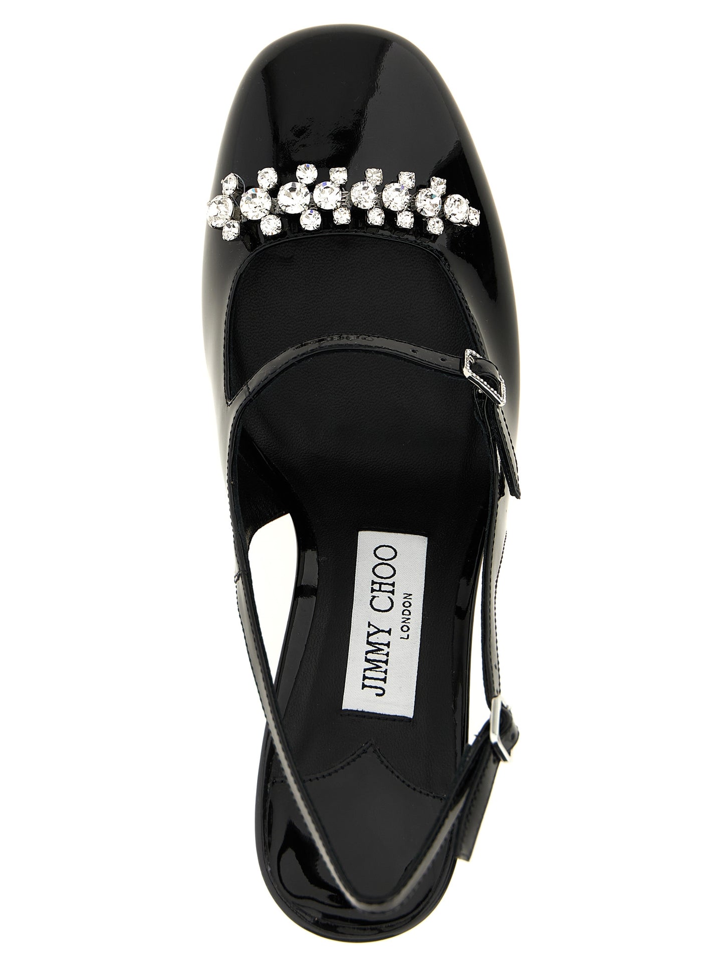 Black Leather Mid Heel Pumps