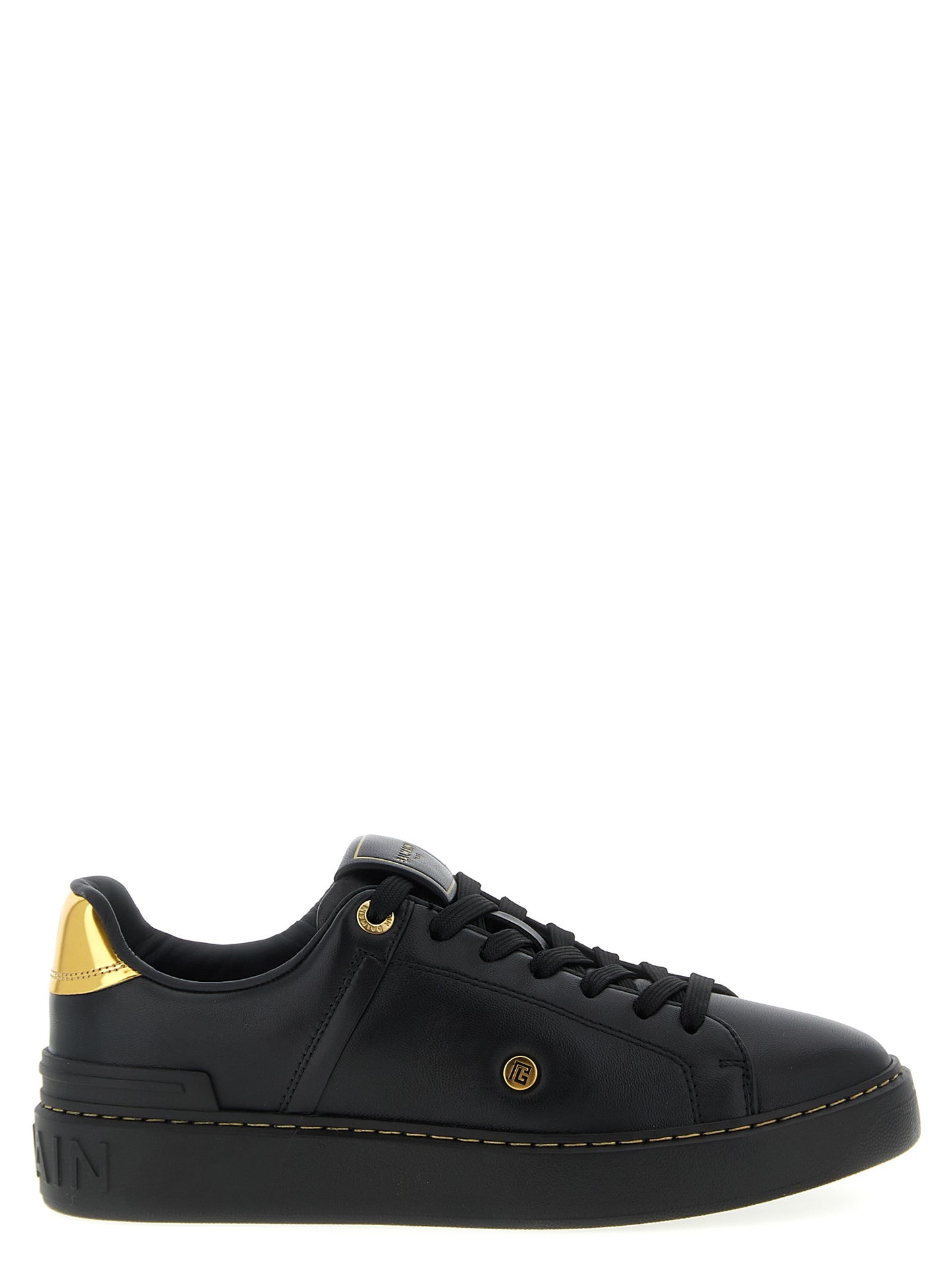 Black Lamb Leather Low Top Sneakers
