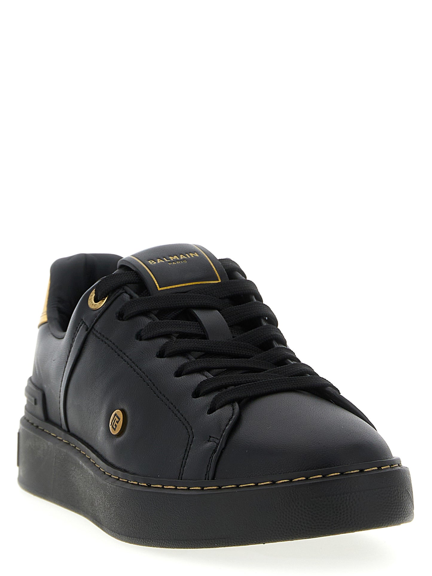 Black Lamb Leather Low Top Sneakers