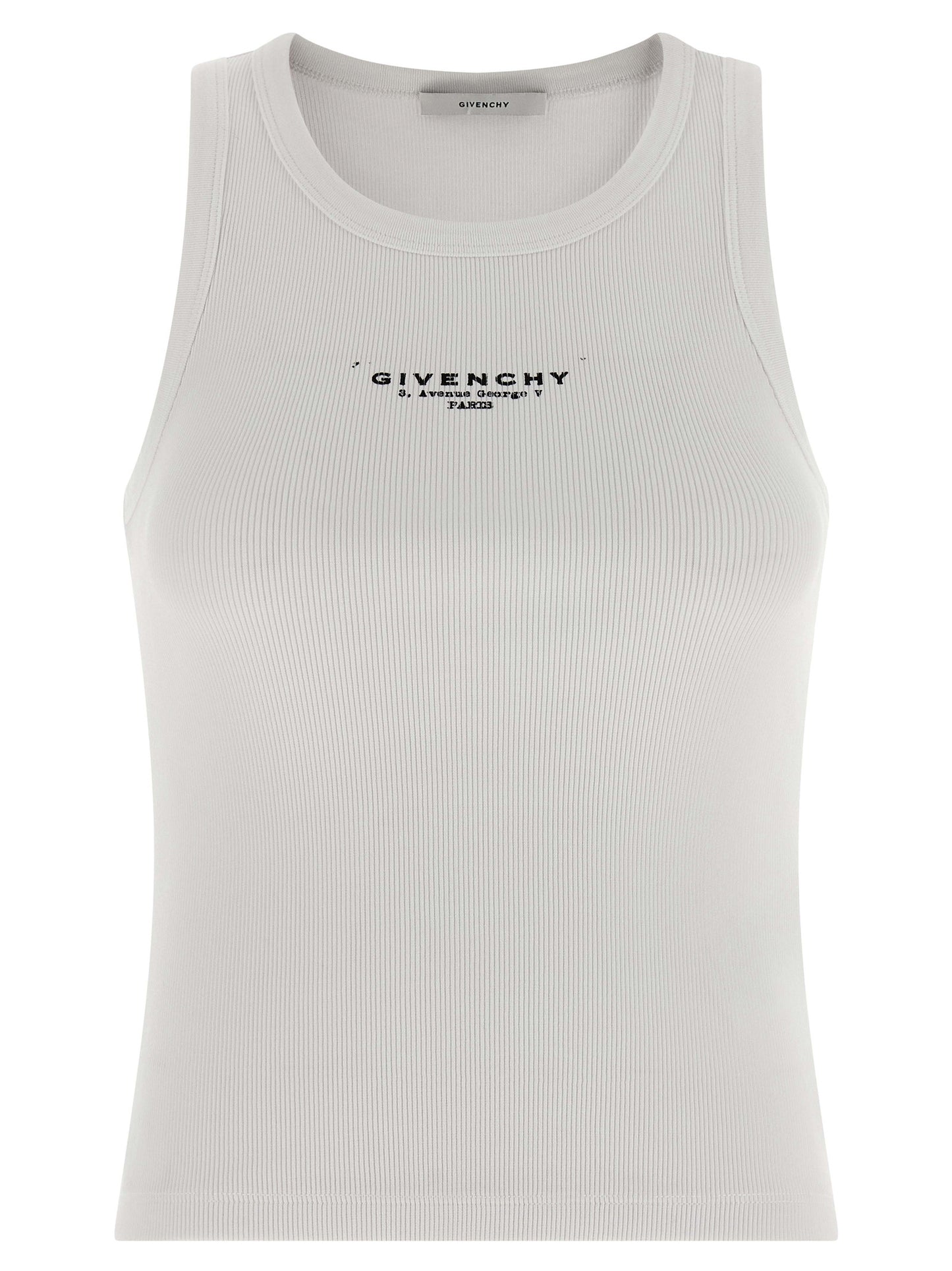 White Cotton Sleeveles T-Shirt