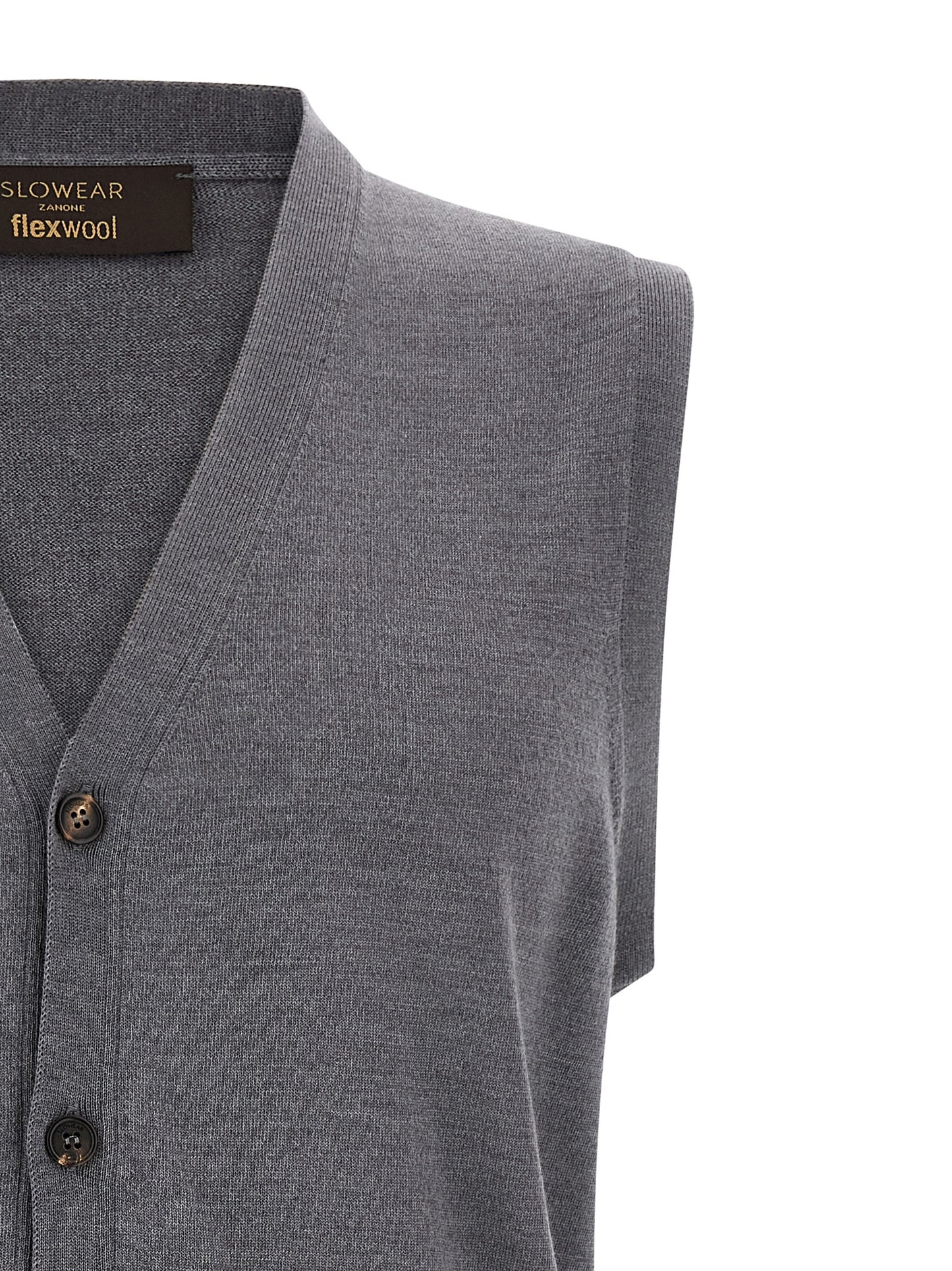 Gray Virgin Wool Sleeveles Sweater