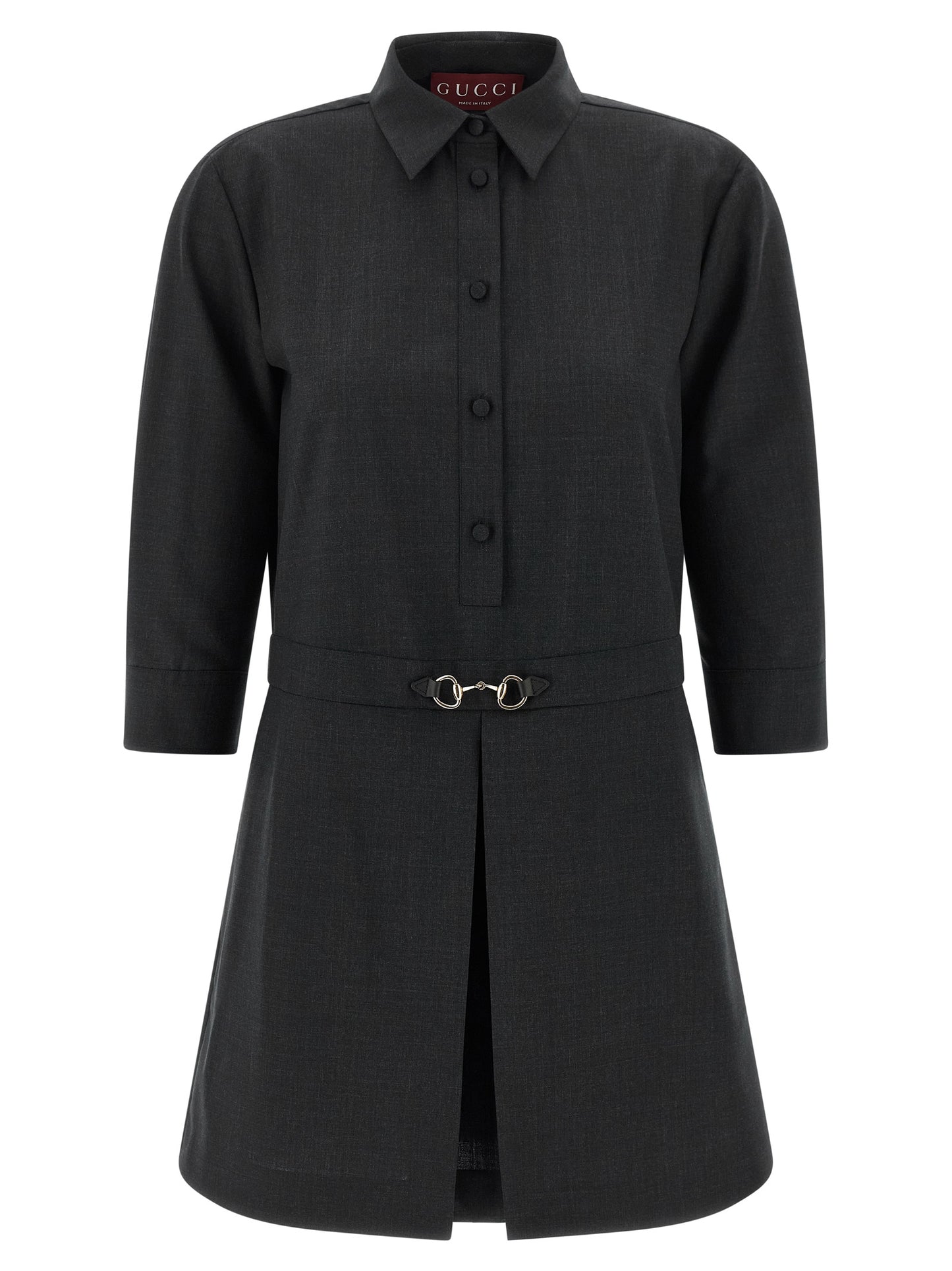 Gray Wool Short Dress
