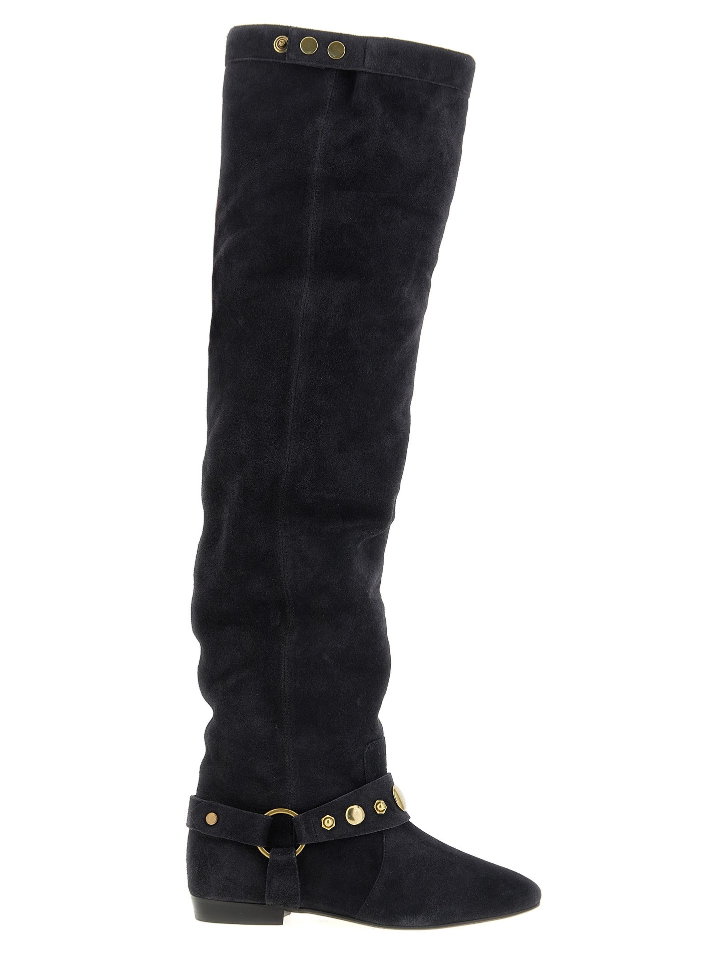 Black Calfskin Over The Knee