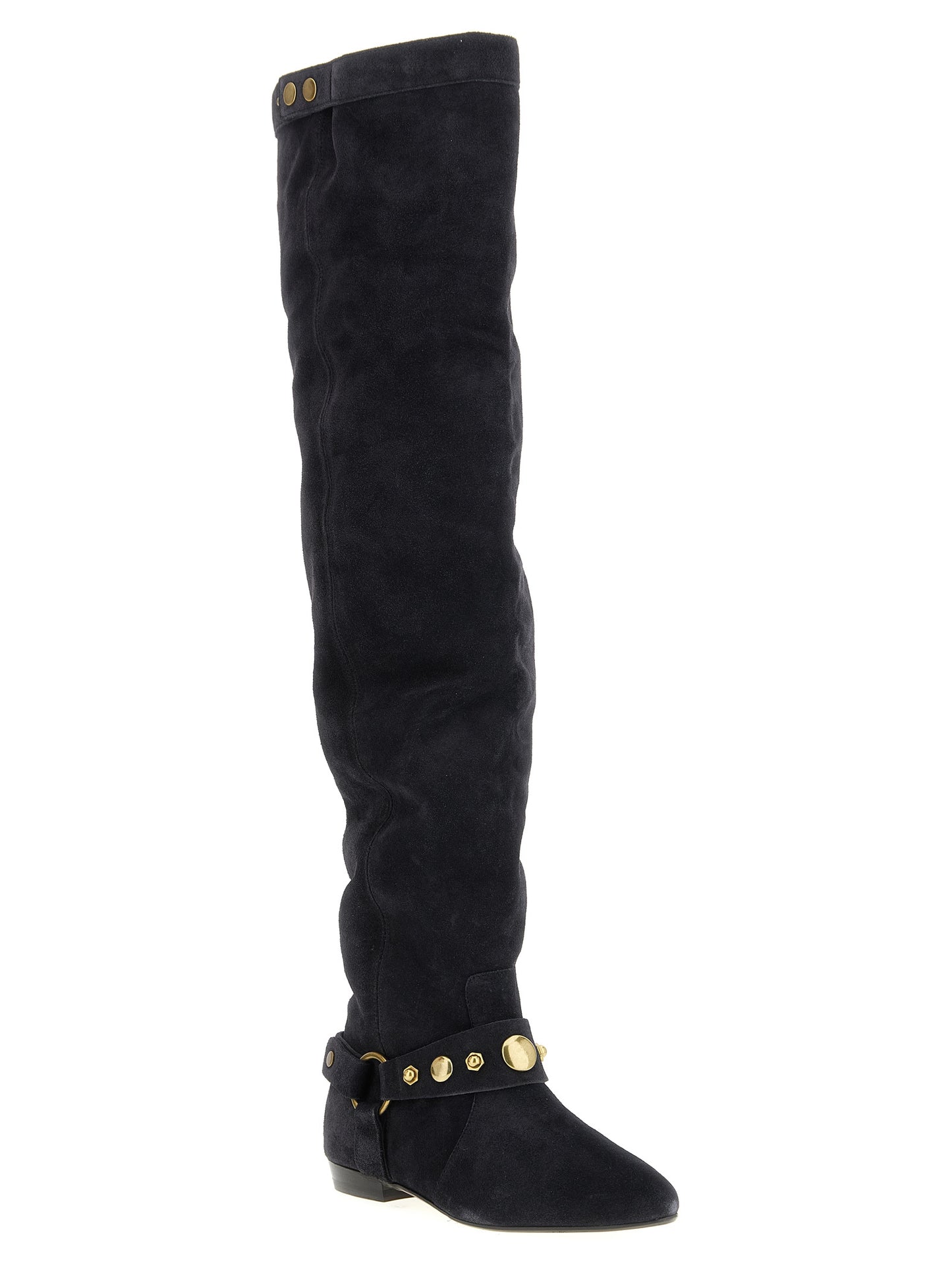 Black Calfskin Over The Knee